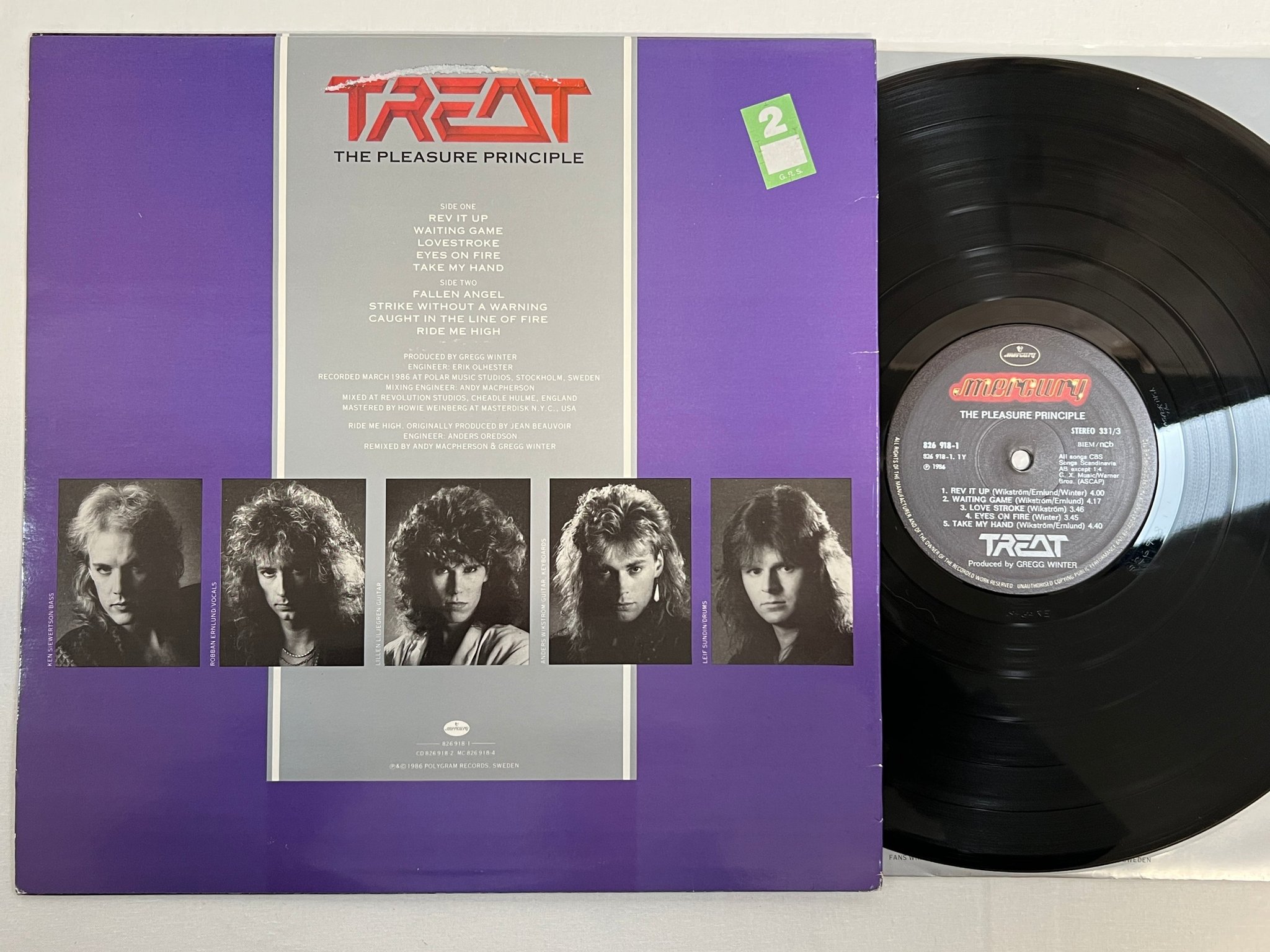 Omslagsbild för skivan TREAT the pleasure principle LP -86 ncb MERCURY 826918-1