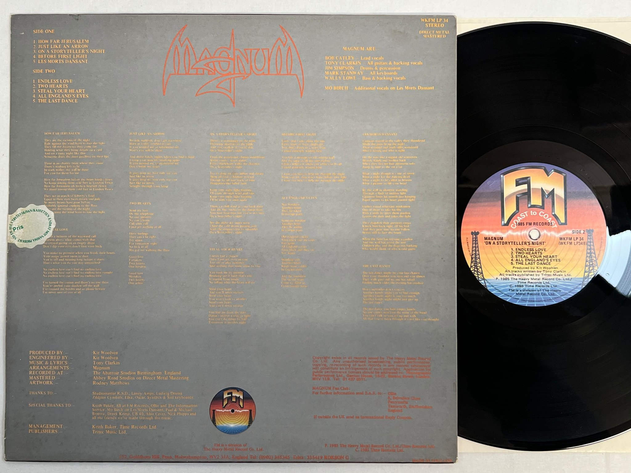 Omslagsbild för skivan MAGNUM on a storyteller's night LP -85 UK FM WKFM LP 34