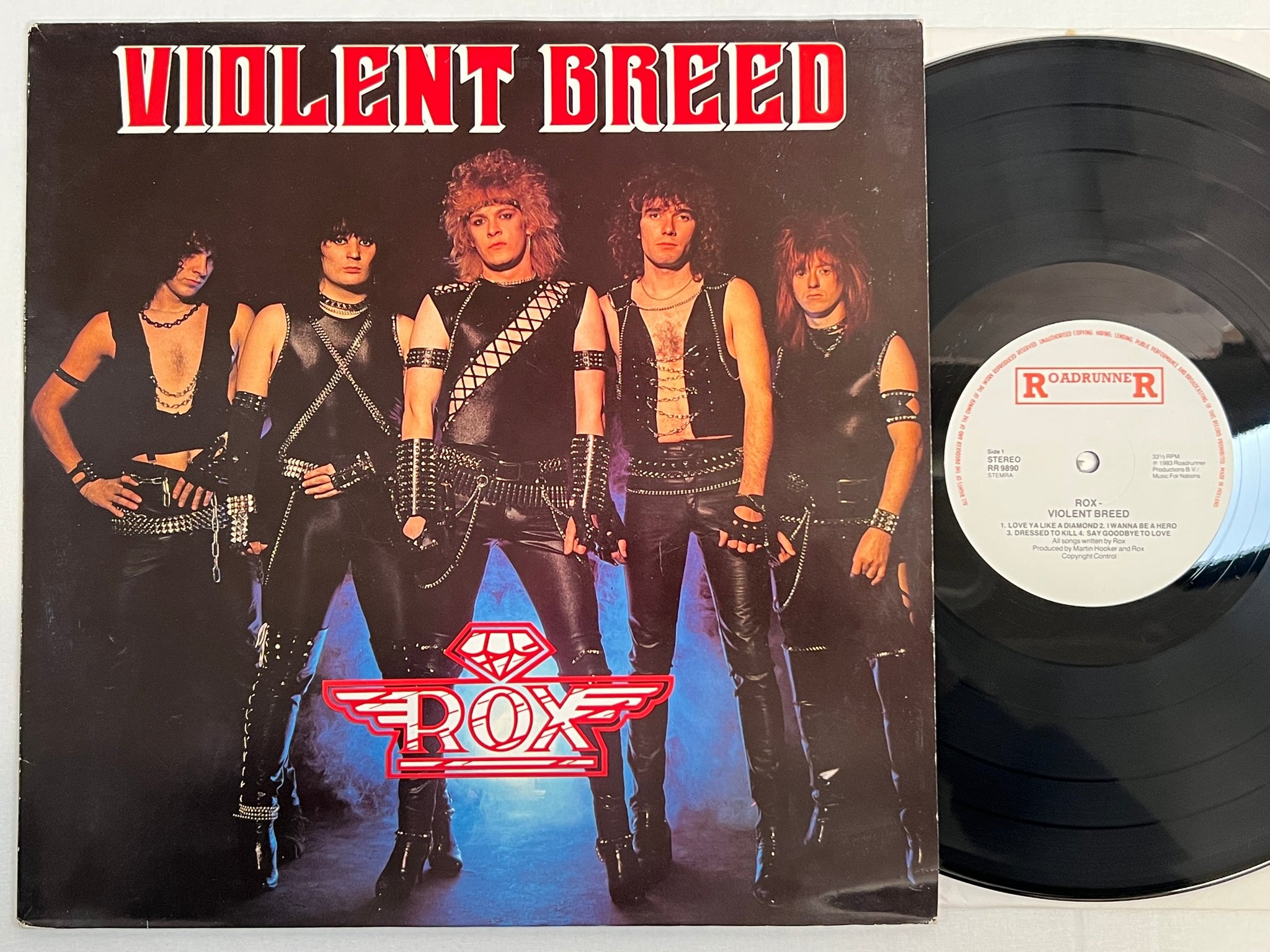 Omslagsbild för skivan ROX violent breed LP -83 Hol ROAD RUNNER RR 9890 