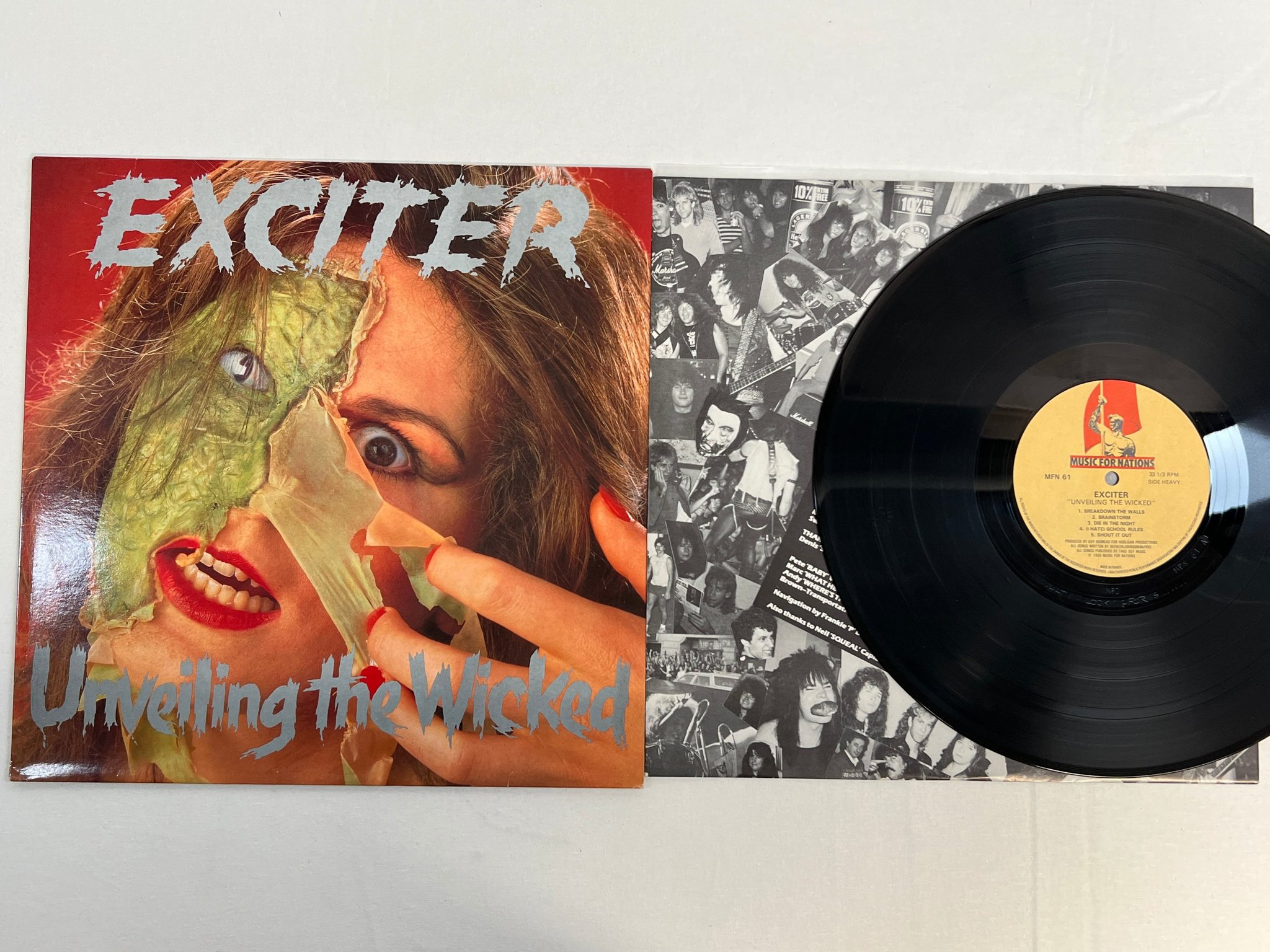 Omslagsbild för skivan EXCITER unveiling the wicked LP -86 MUSIC FOR NATIONS MFN 61