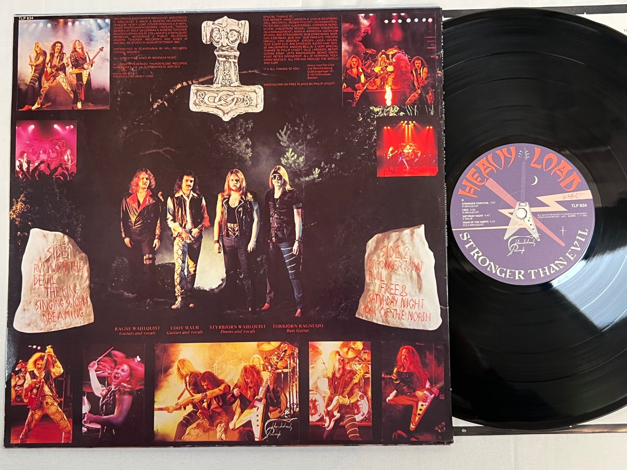 Omslagsbild för skivan HEAVY LOAD stronger than evil LP -83 Swe THUNDERLOAD TLP 834 