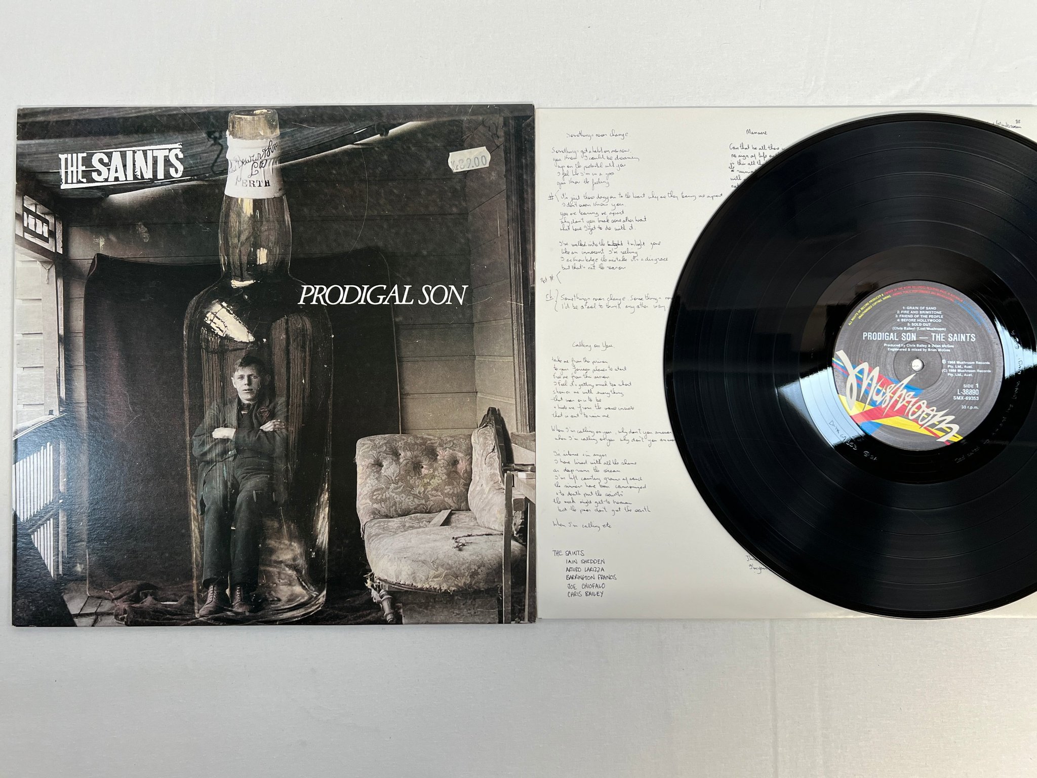 Omslagsbild för skivan THE SAINTS prodigal son LP -88 Australia MUSHROOM L-38890 