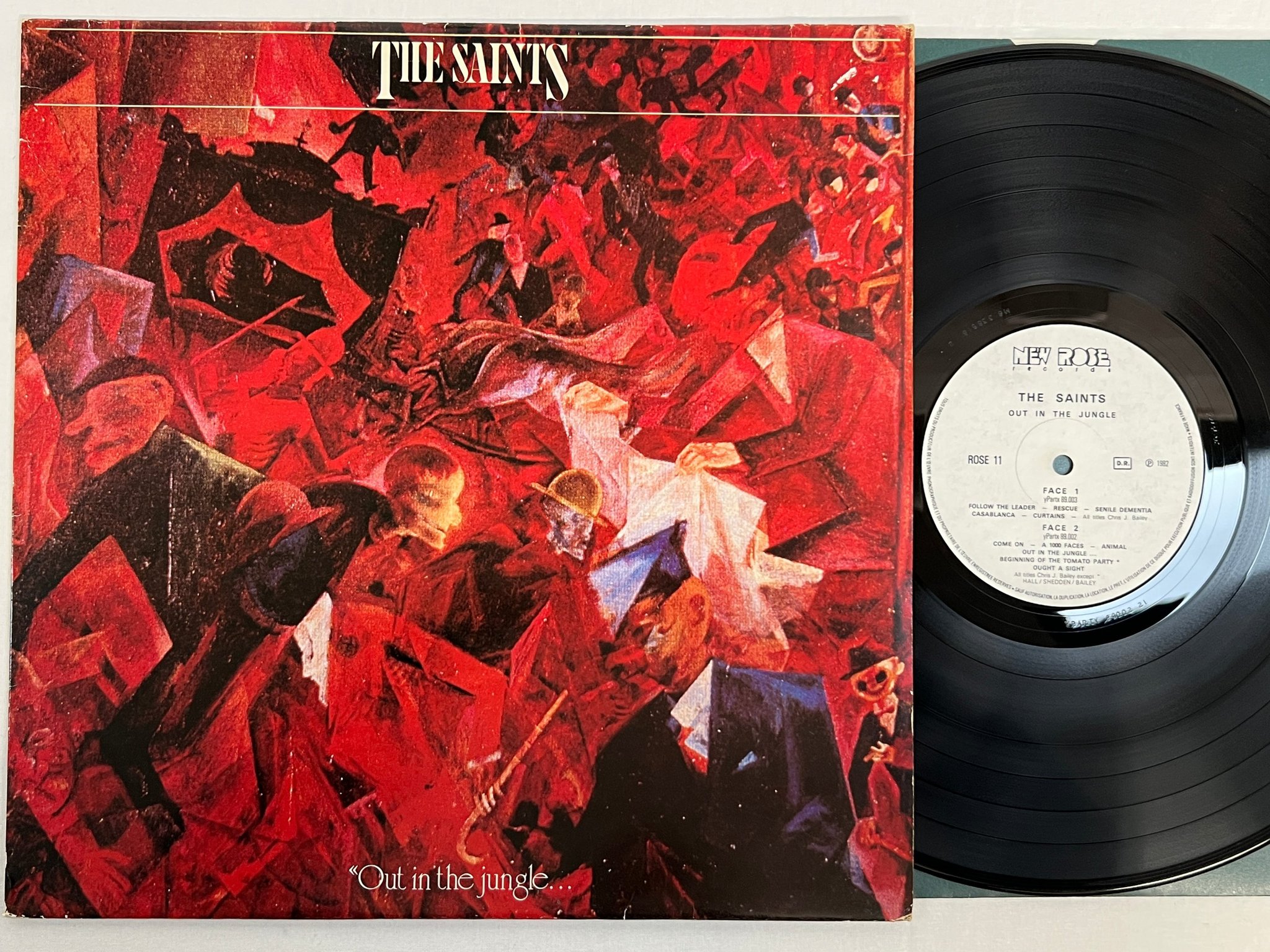 Omslagsbild för skivan THE SAINTS out in the jungle LP -82 fra NEW ROSE ROSE-11 