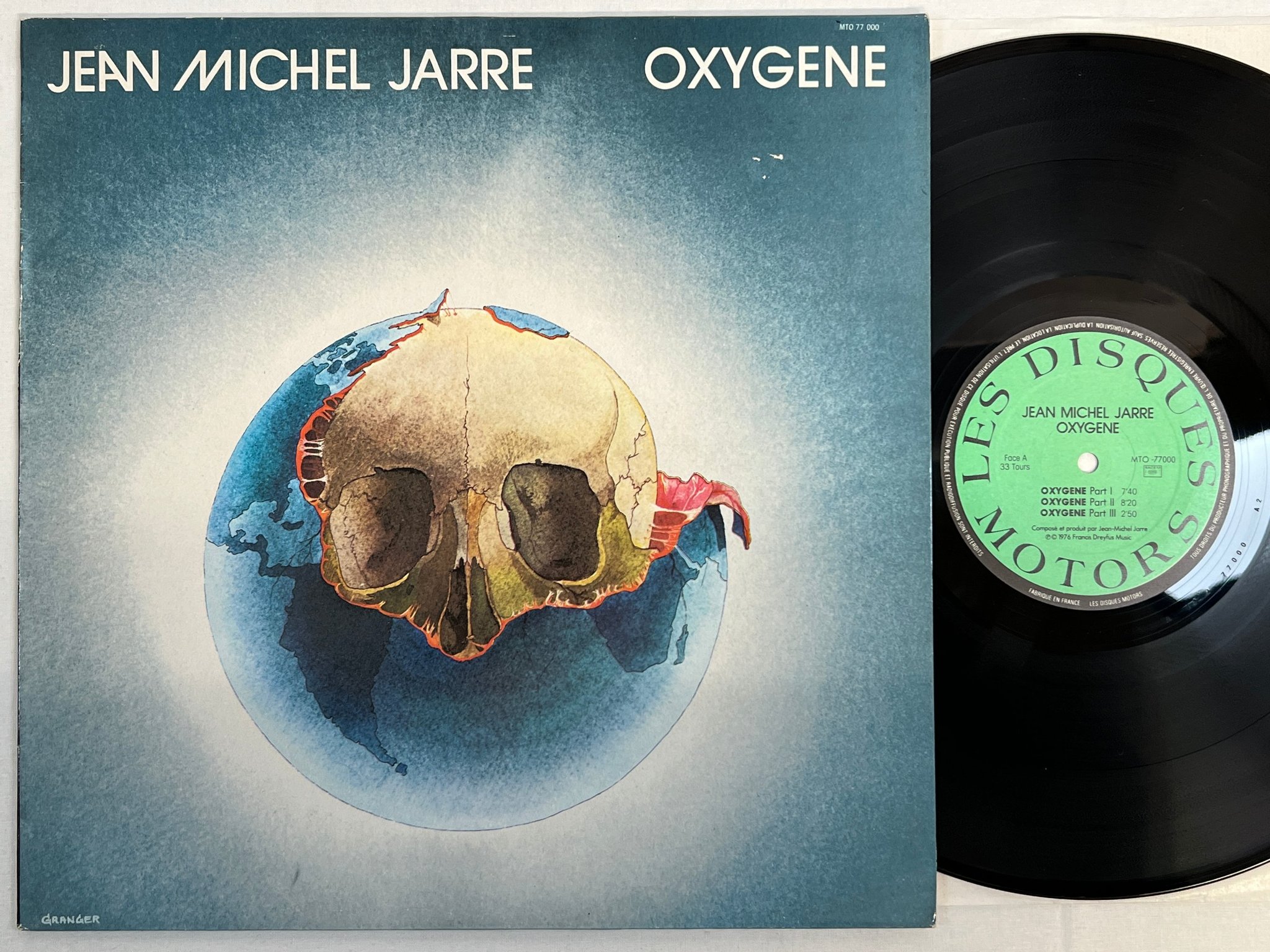 Omslagsbild för skivan JEAN MICHEL JARRE oxygene LP -76 Fra LES DISQUES MOTORS MTO-77000