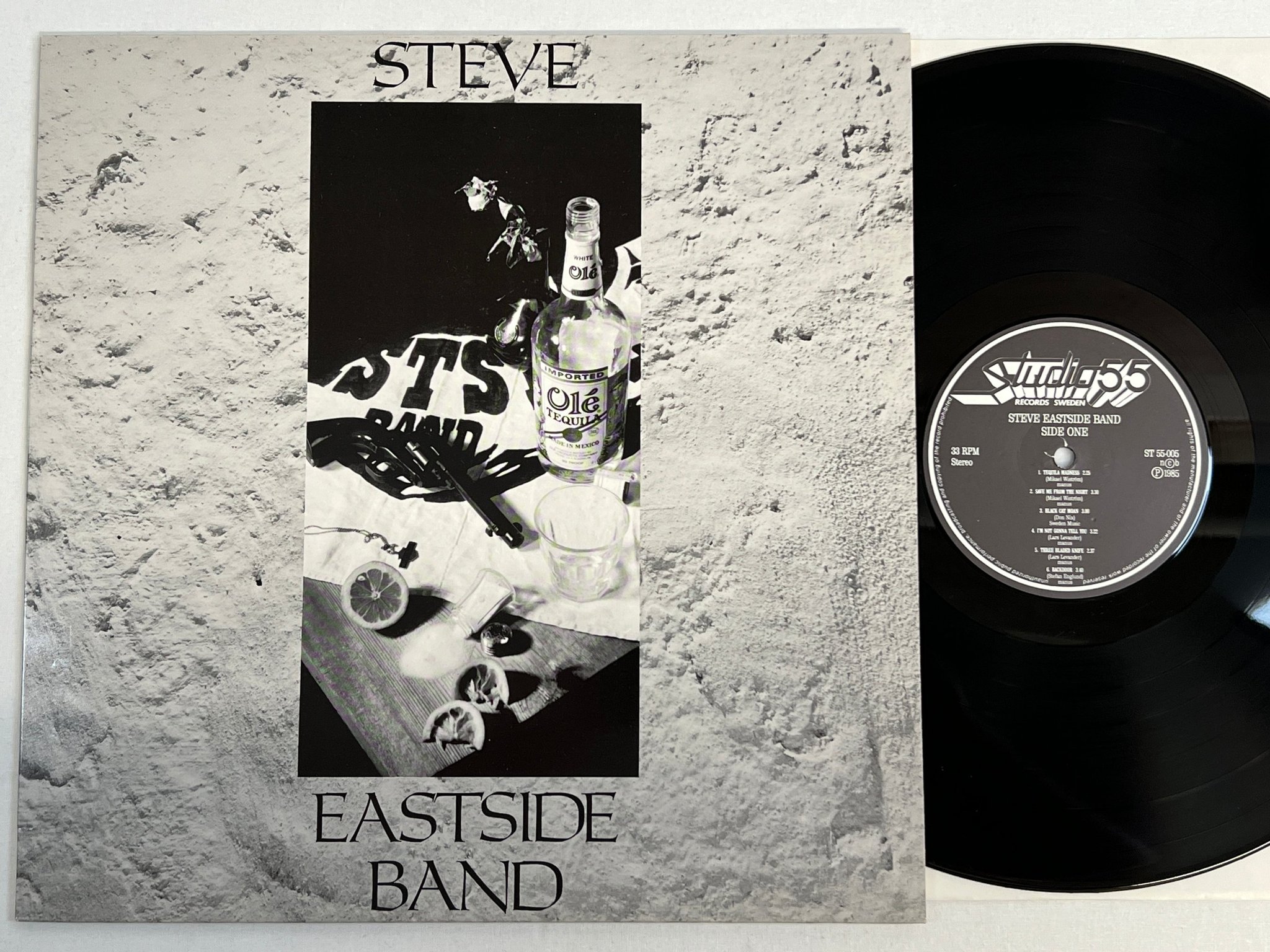 Omslagsbild för skivan STEVE EASTSIDE BAND LP -85 Swe STUDIO 55 ST55-005 southern rock