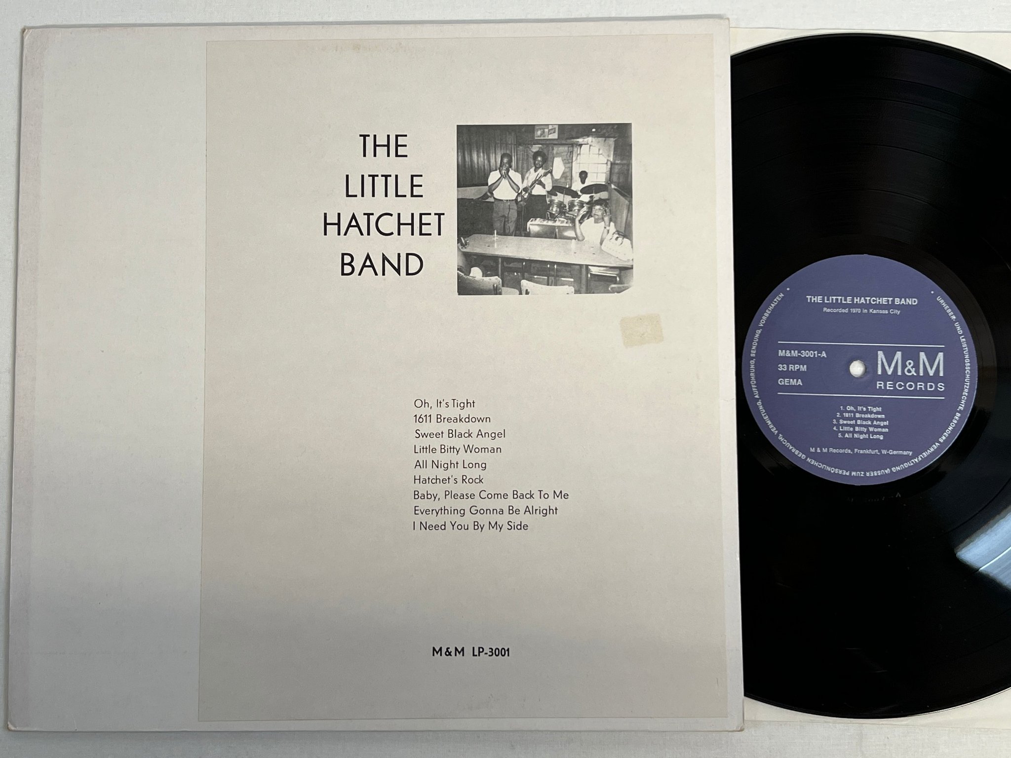 Omslagsbild för skivan THE LITTLE HATCHET BAND s/t LP -74 Ger M&M 3001 ** MEGA RARE ** blues