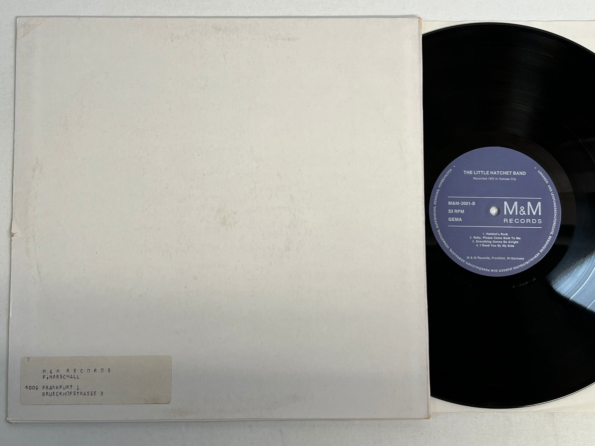 Omslagsbild för skivan THE LITTLE HATCHET BAND s/t LP -74 Ger M&M 3001 ** MEGA RARE ** blues