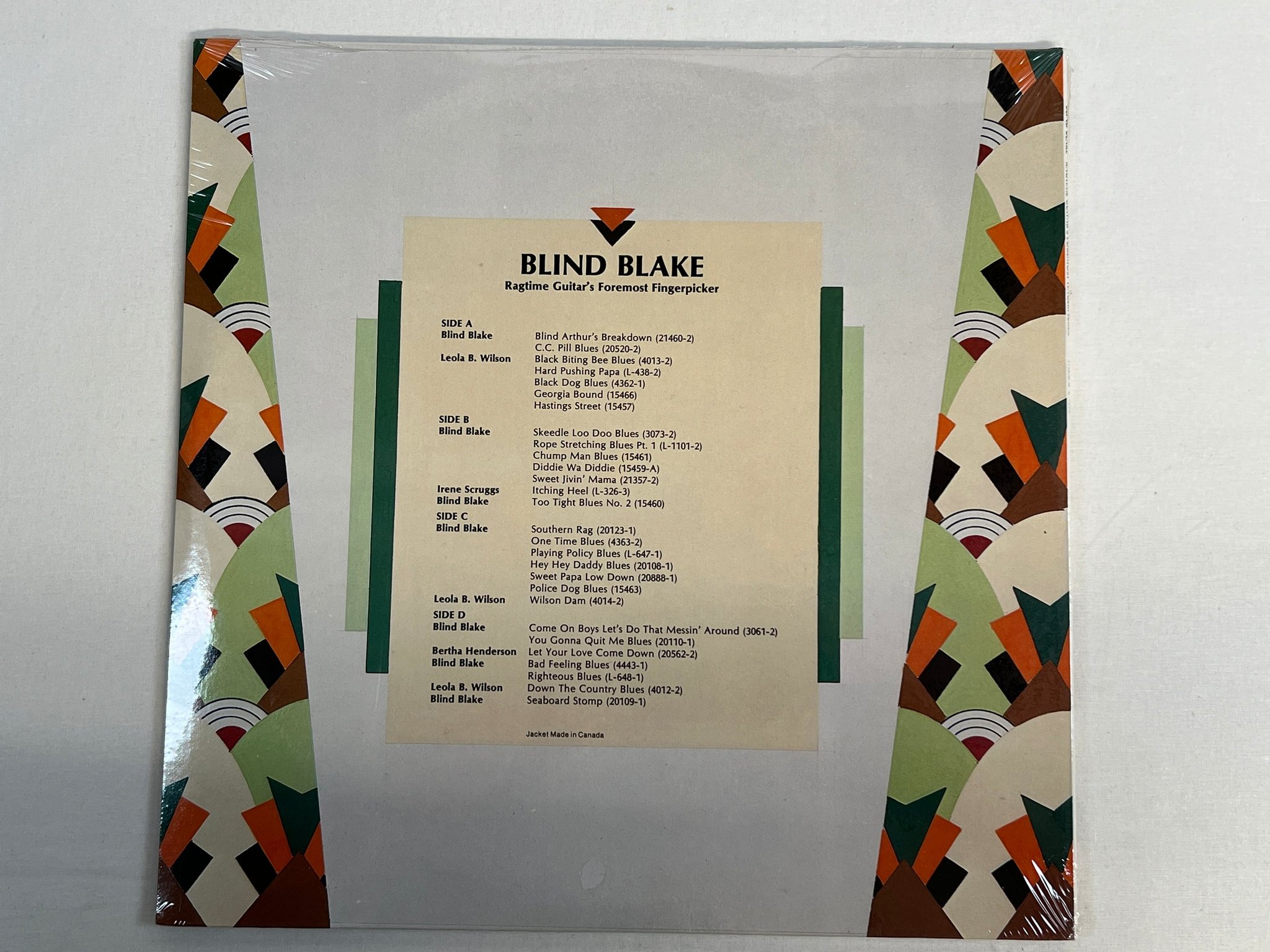 Omslagsbild för skivan BLIND BLAKE Ragtime Guitar's Foremost Fingerpicker 2xLP -89 YAZOO L-1068