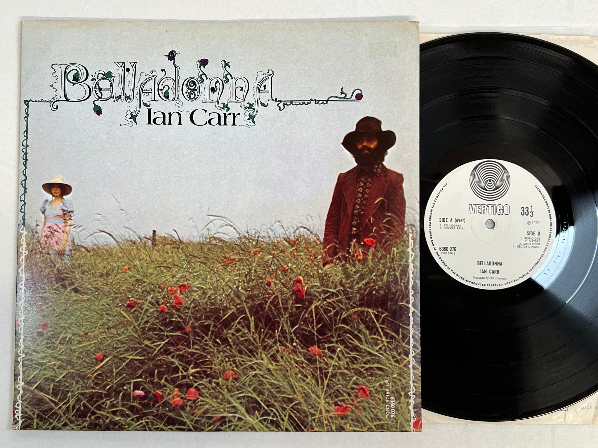 Omslagsbild för skivan IAN CARR belladonna LP -72 UK VERTIGO 6360076 swirl ** RARE **