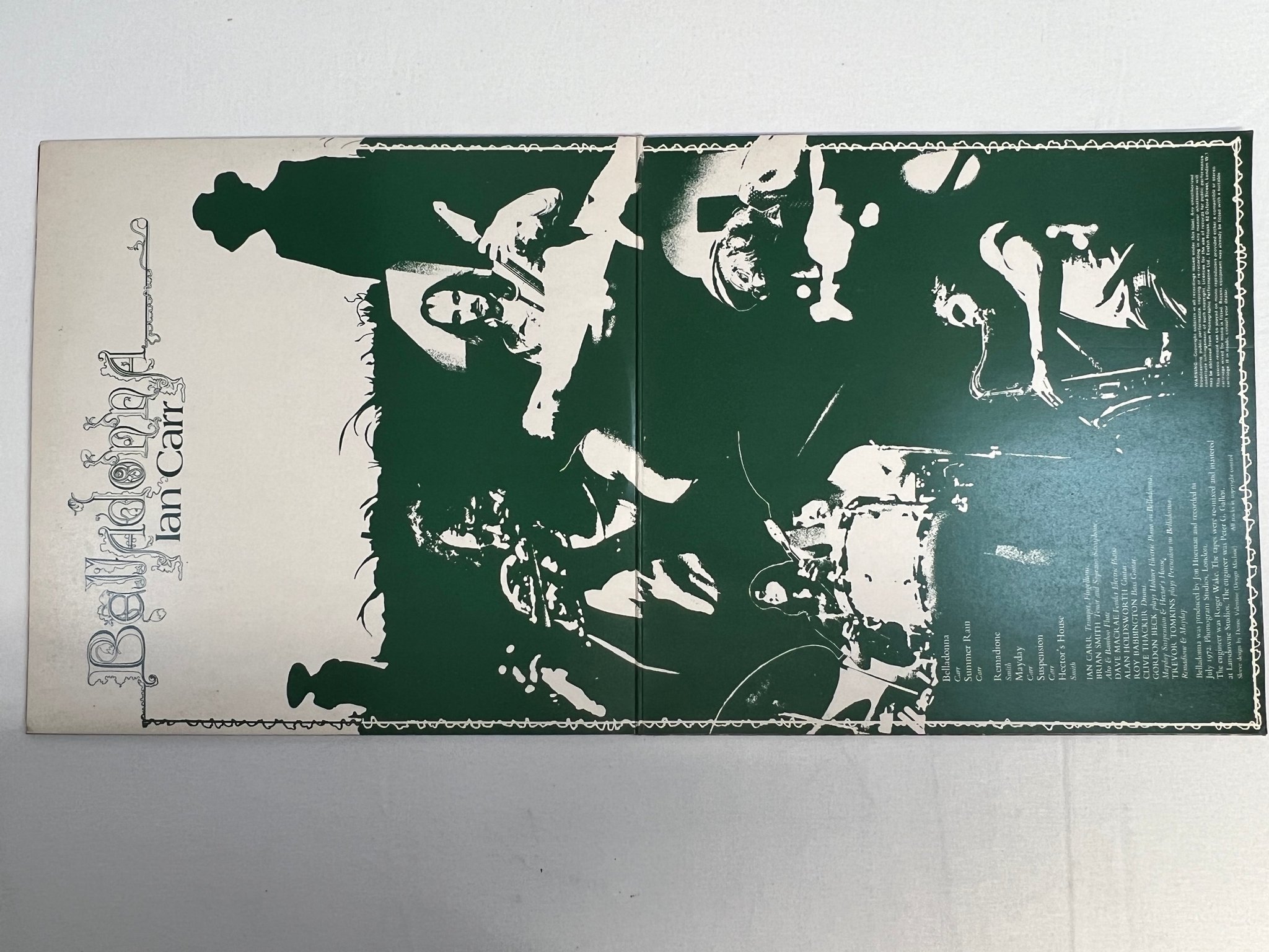 Omslagsbild för skivan IAN CARR belladonna LP -72 UK VERTIGO 6360076 swirl ** RARE **