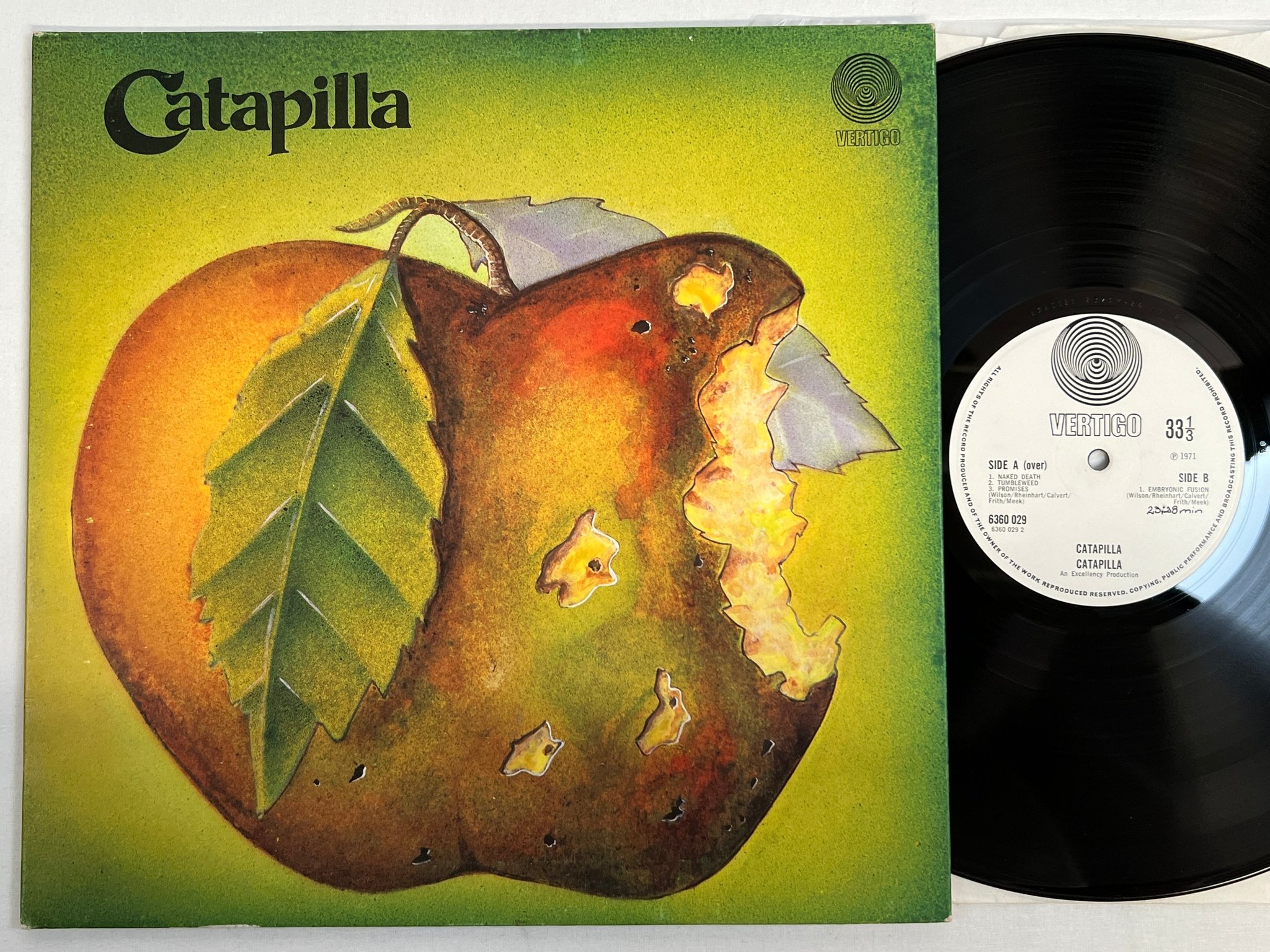 Omslagsbild för skivan CATAPILLA s/t  LP -71 UK VERTIGO 6360 029 swirl ** RARE **