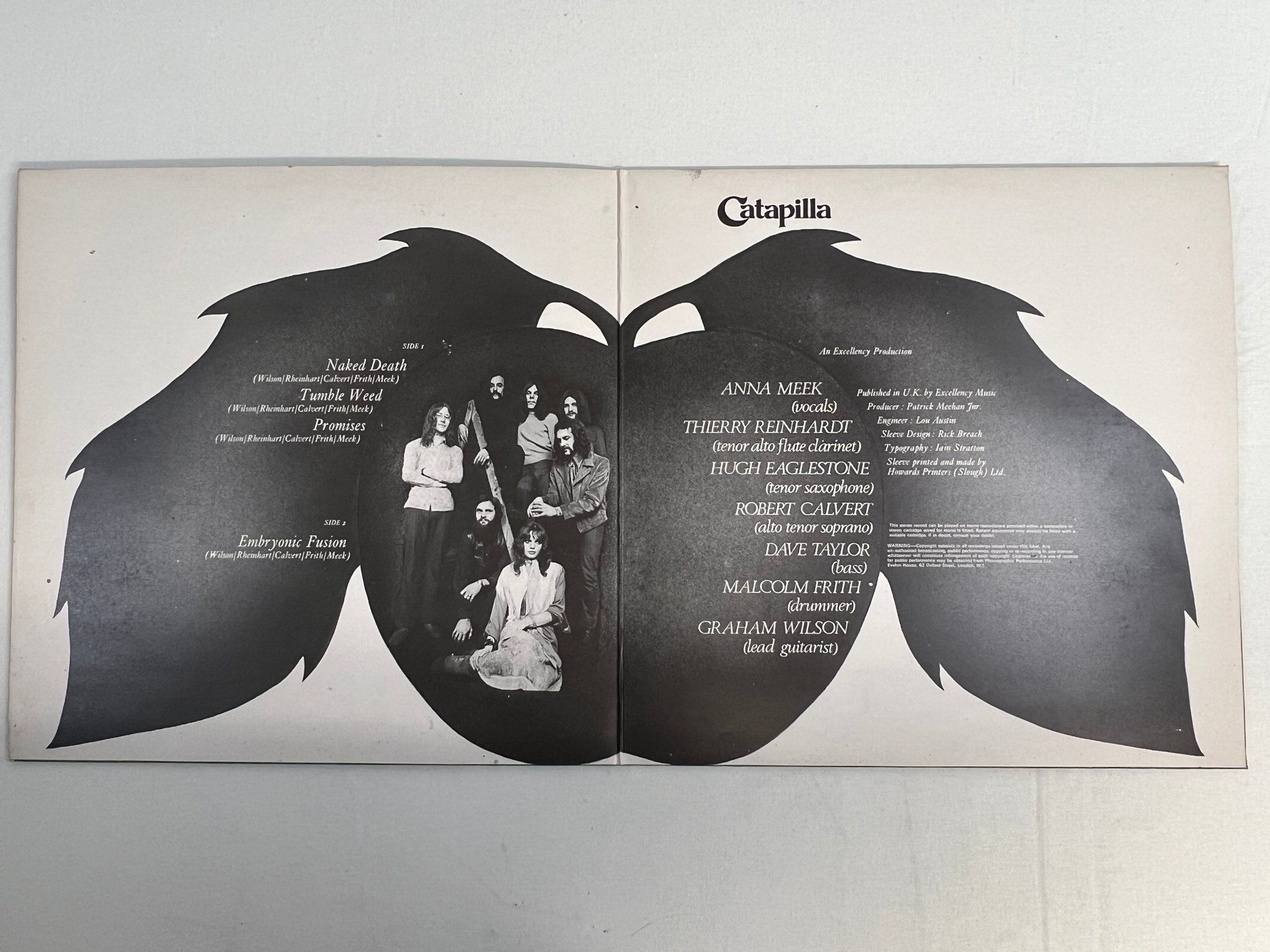 Omslagsbild för skivan CATAPILLA s/t  LP -71 UK VERTIGO 6360 029 swirl ** RARE **