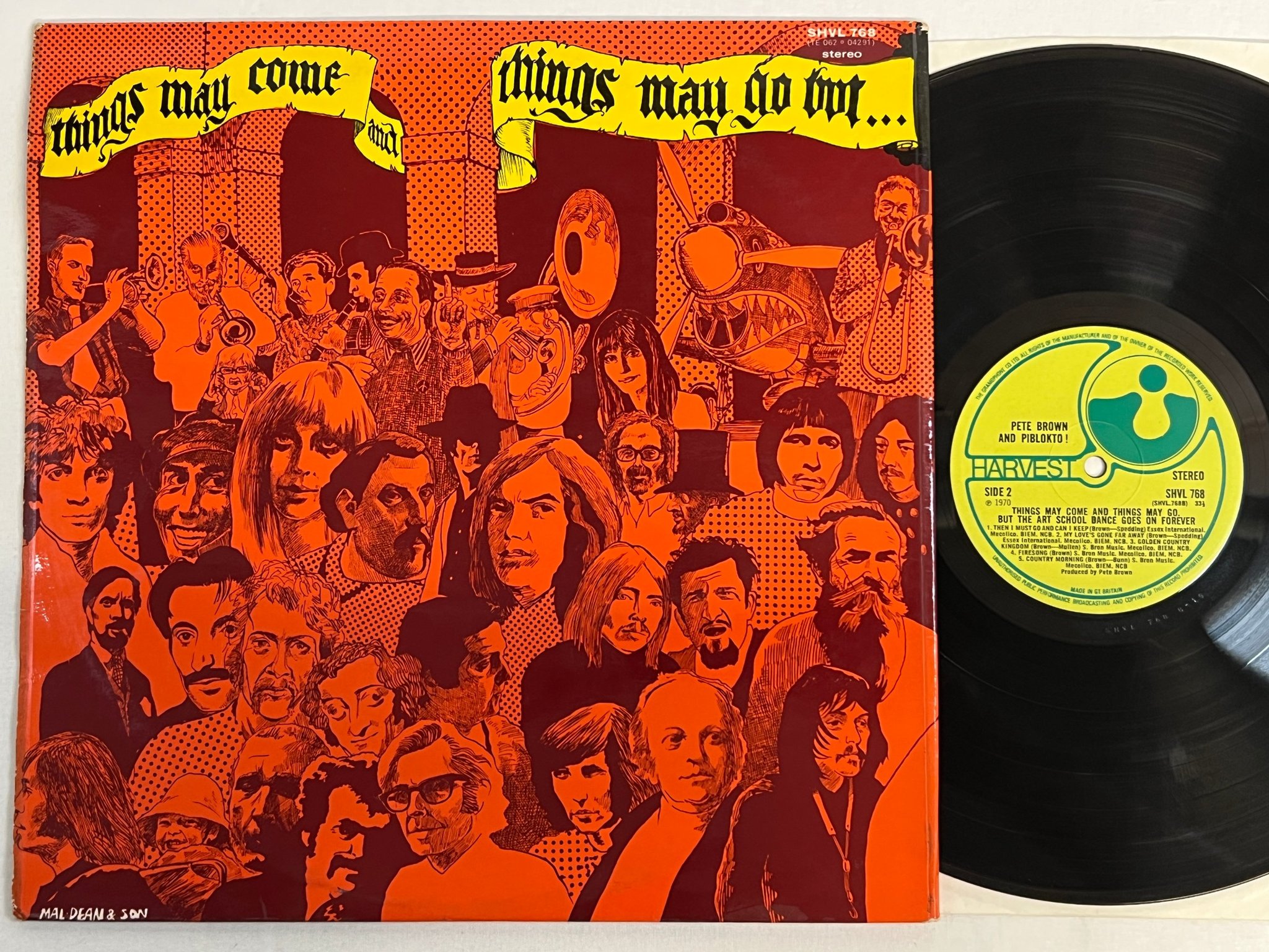 Omslagsbild för skivan PETE BROWN & PIBLOKTO the art school dance goes ... LP -70 UK HARVEST SHVL 768 r