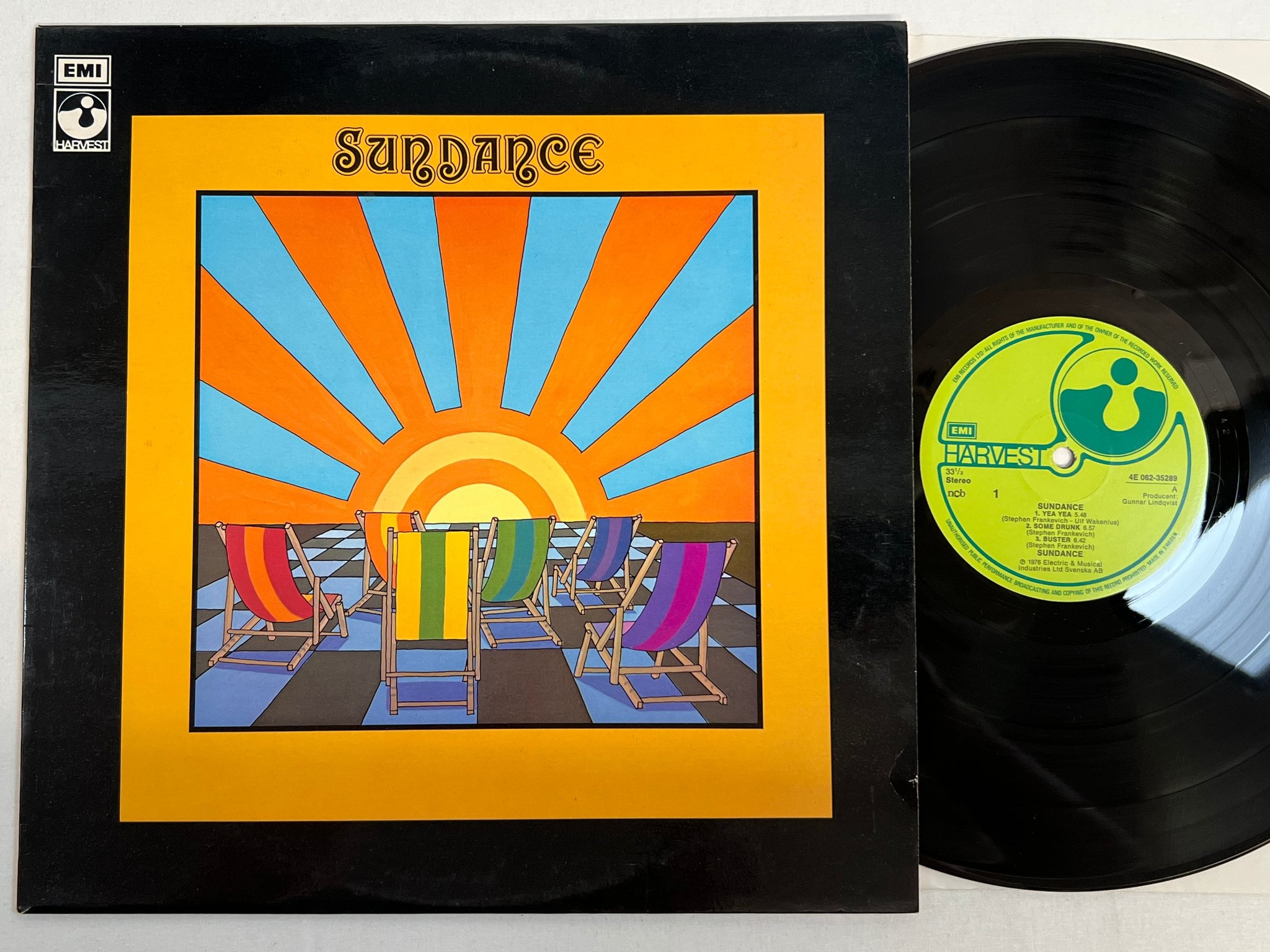 Omslagsbild för skivan SUNDANCE s/t LP -76 Swe HARVEST E 062-35289 VERY RARE JAZZ FUNK
