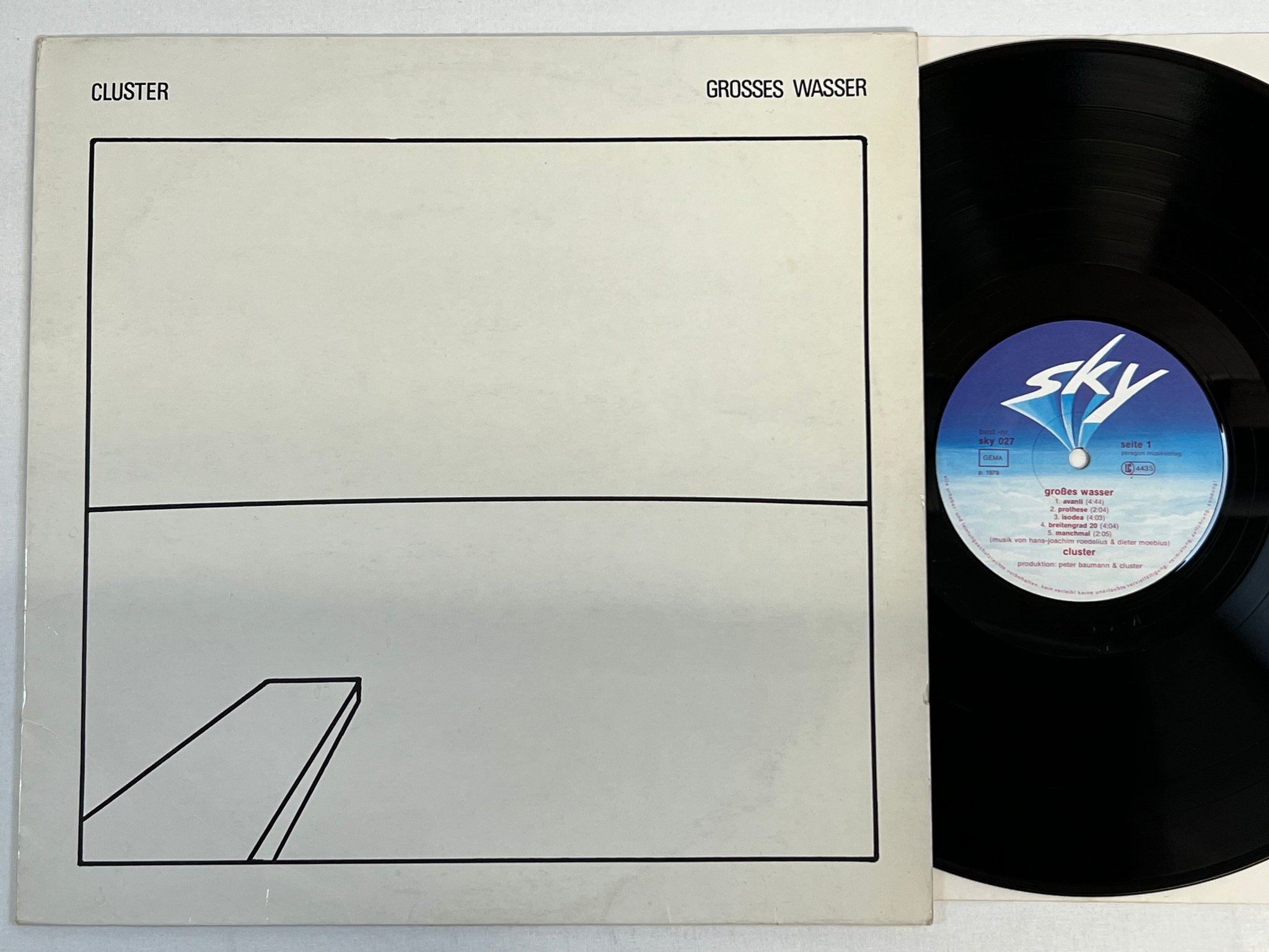 Omslagsbild för skivan CLUSTER grosses wasser LP -79 Ger SKY RECORDS SKY 027 krautrock