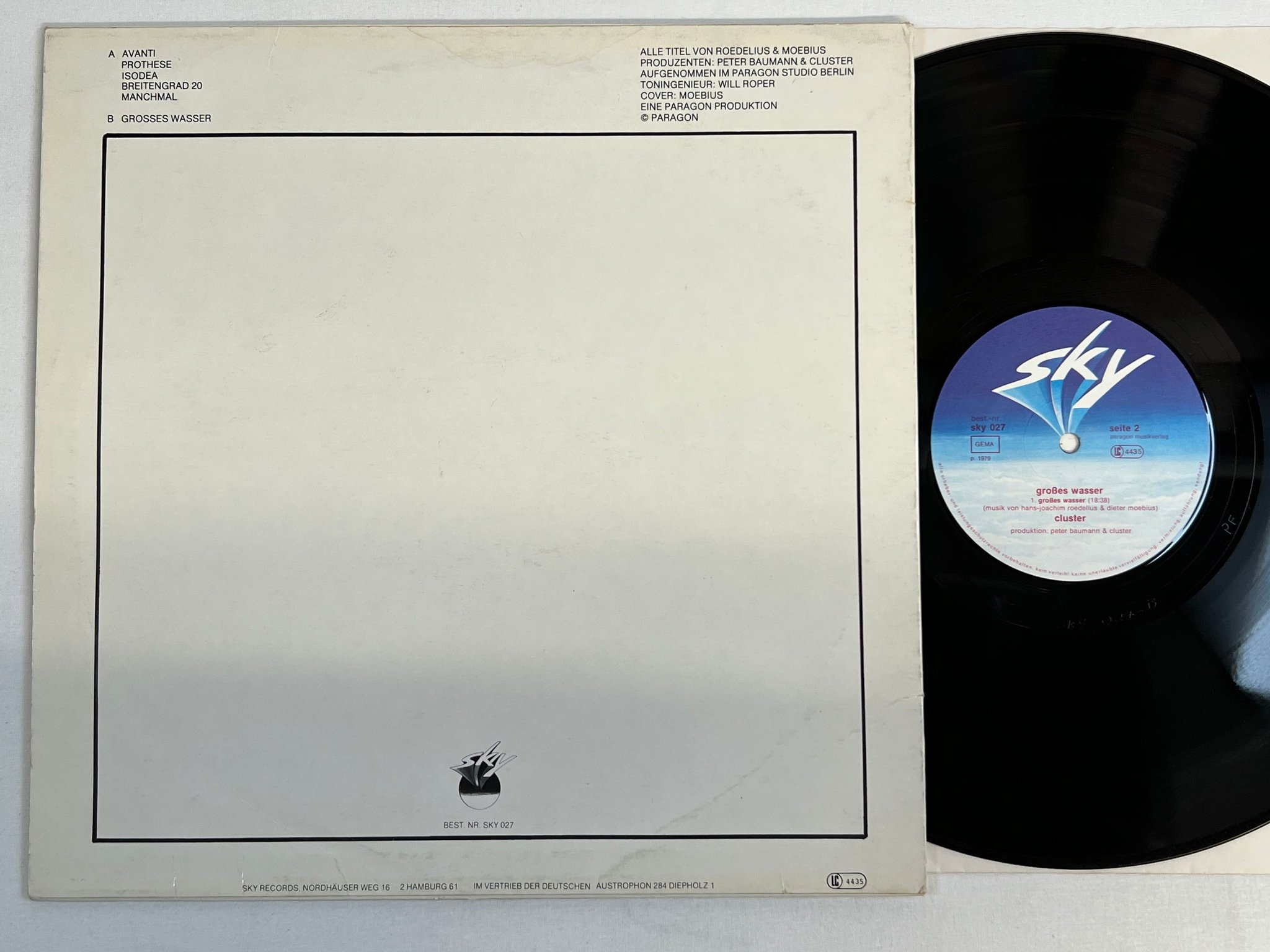 Omslagsbild för skivan CLUSTER grosses wasser LP -79 Ger SKY RECORDS SKY 027 krautrock