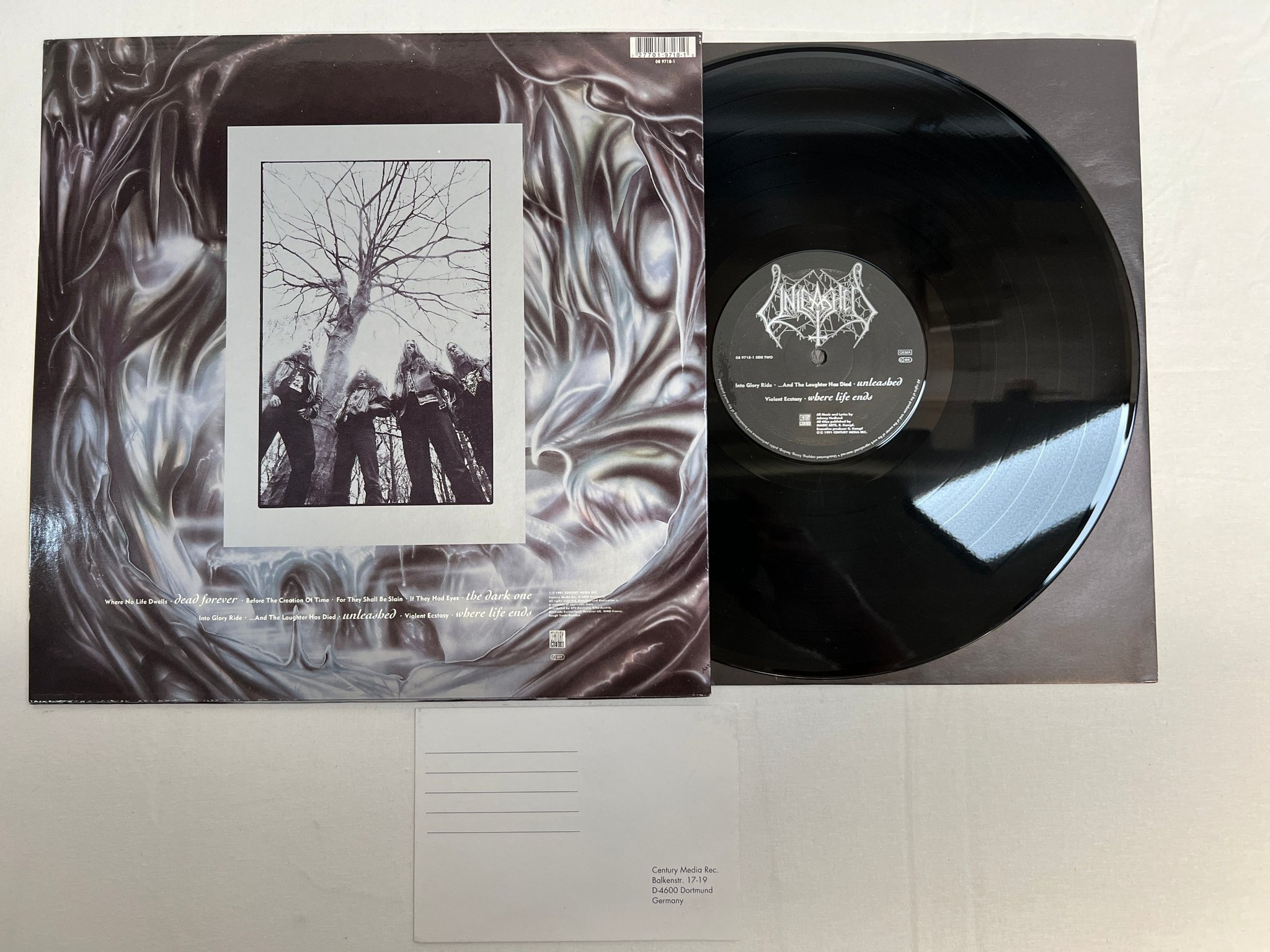 Omslagsbild för skivan UNLEASHED Where No Life Dwells LP -91 Ger CENTRY MEDIA 008 9718-1 