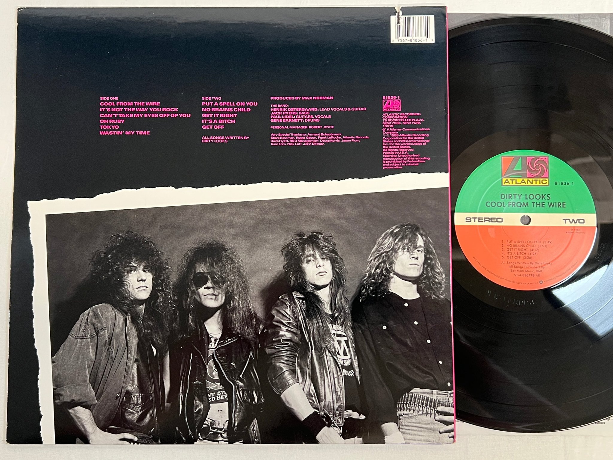 Omslagsbild för skivan DIRTY LOOKS cool from the wire LP -88 US ATLANTIC 81836-1