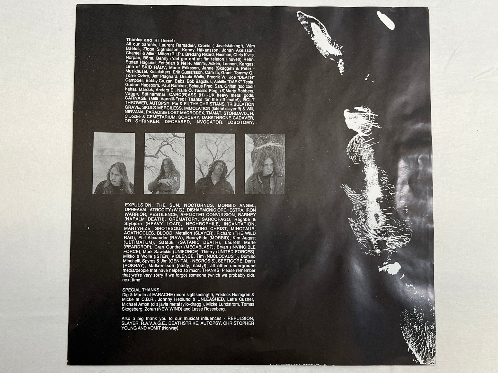 Omslagsbild för skivan ENTOMBED Left Hand Path LP -91 UK EARACHE MOSH 21 LTD Splatter 