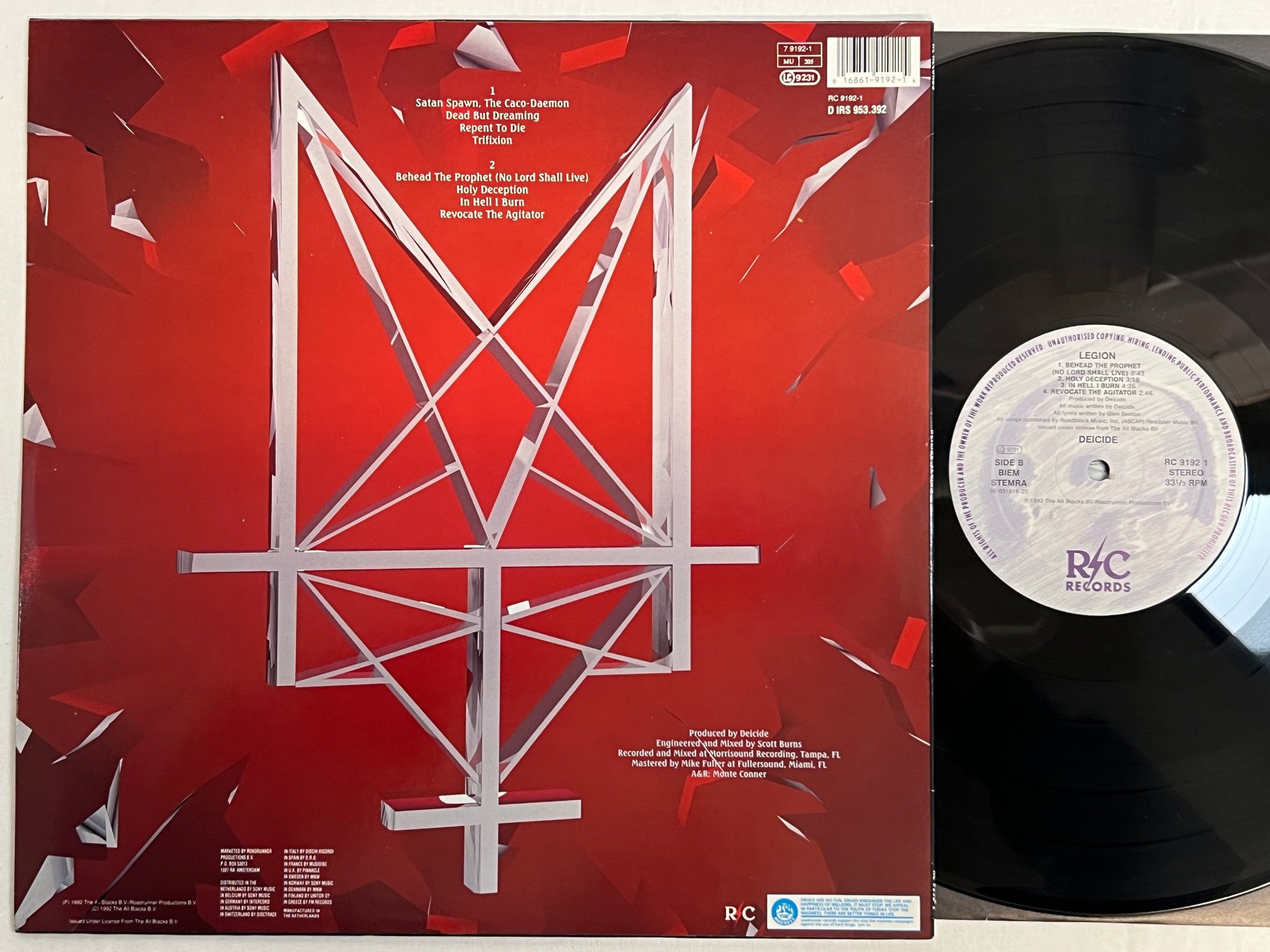 Omslagsbild för skivan DEICIDE legion LP -92 R/C RC 9192-1 ** rare death metal **