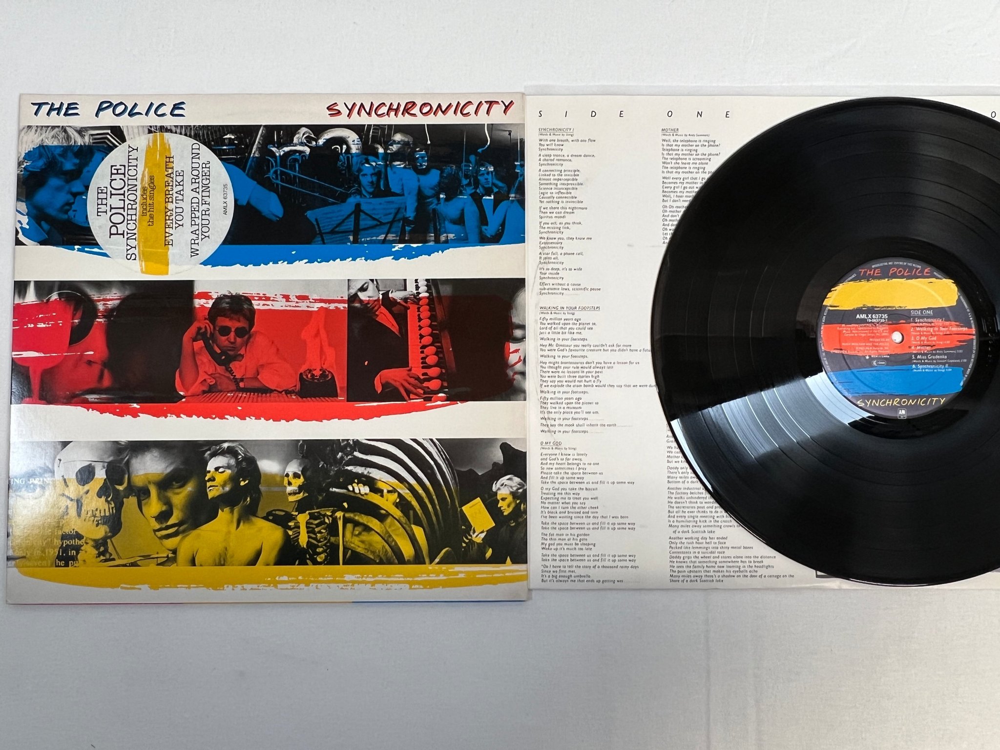 Omslagsbild för skivan THE POLICE synchronicity LP -83 A&M AMLX 63735