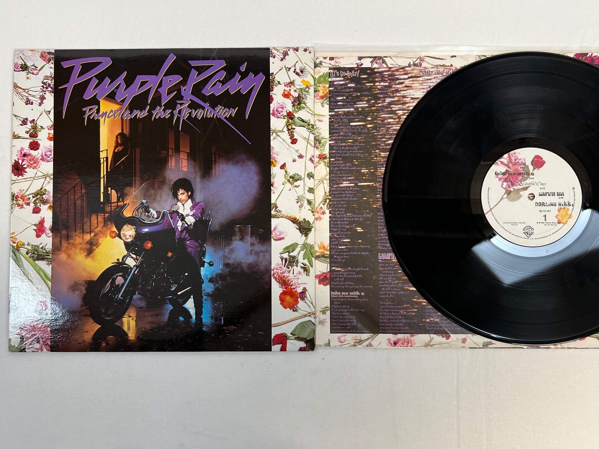 Omslagsbild för skivan PRINCE purple rain LP -84 Can WARNER BROS 92 51101