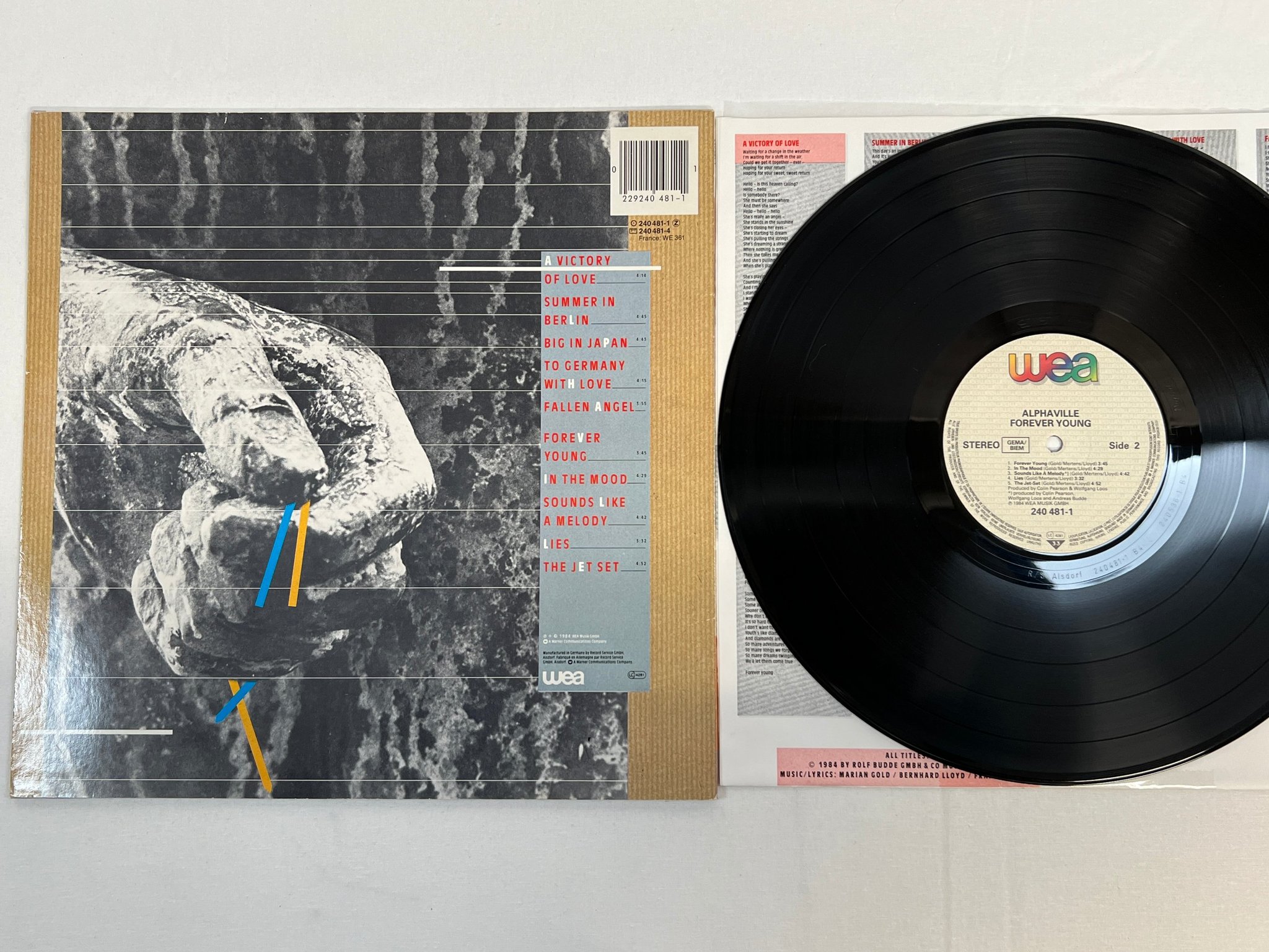 Omslagsbild för skivan ALPHAVILLE forever young LP -84 Ger WEA 240481-1