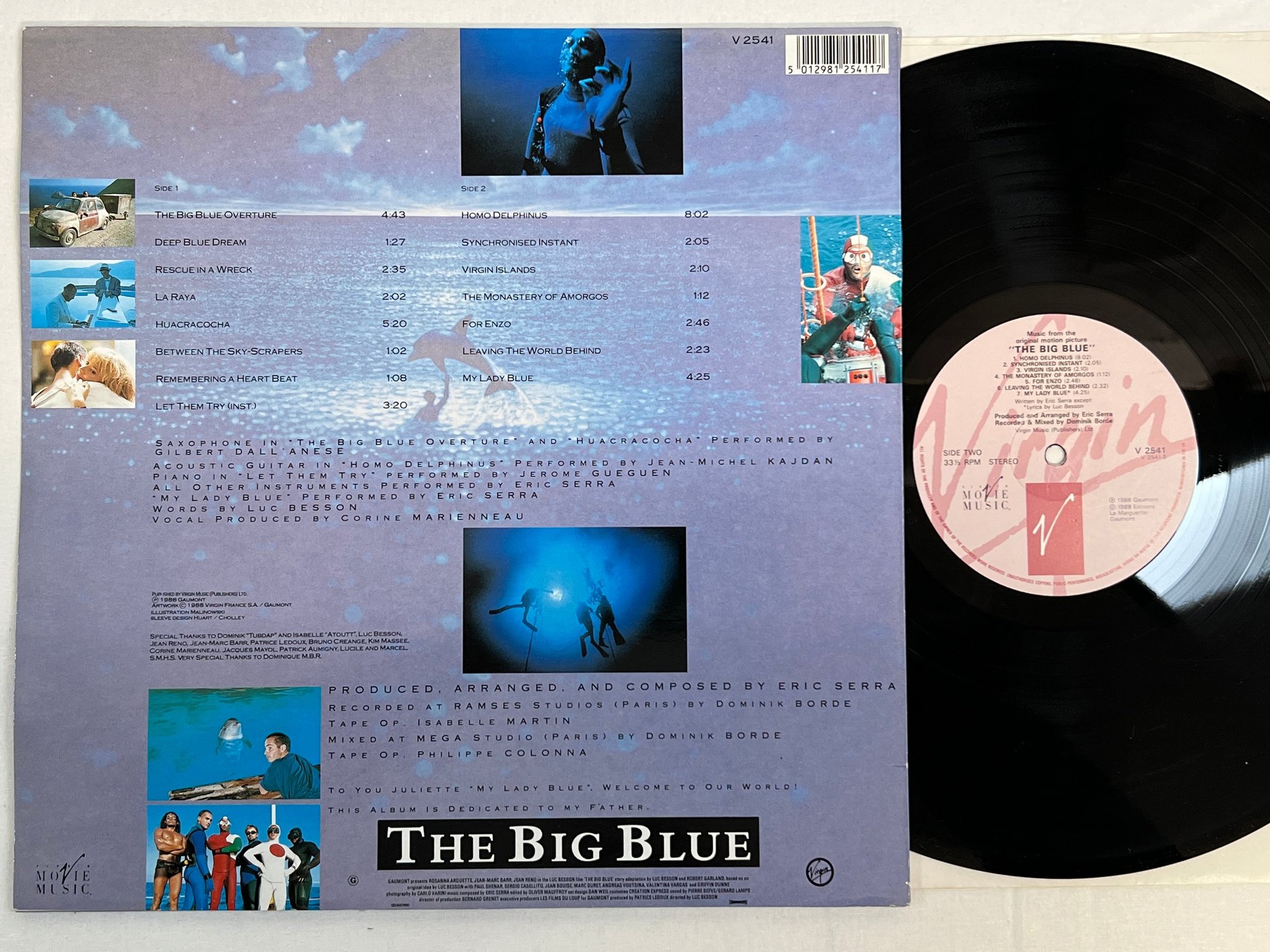 Omslagsbild för skivan ERIC SERRA the big blue LP -88 UK VIRGIN V2541