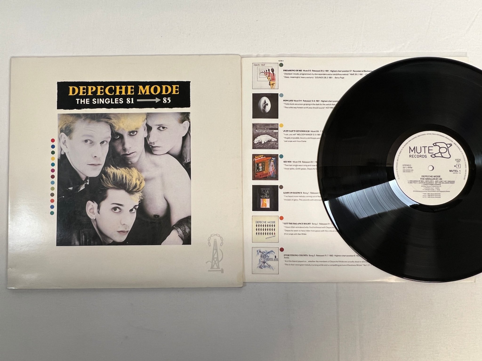 Omslagsbild för skivan DEPECHE MODE the singles 81-85 LP  ncb MUTE MUTEL-1