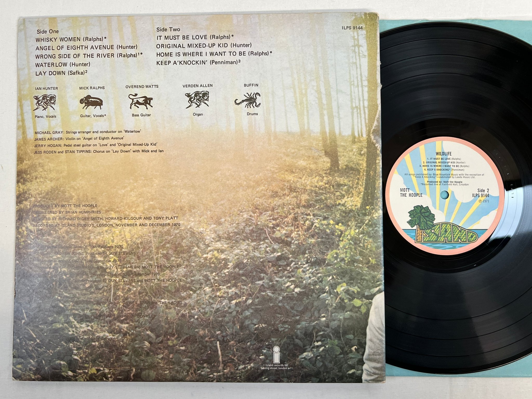 Omslagsbild för skivan MOTT THE HOOPLE wildlife LP -71 UK ISLAND ILPS 9144