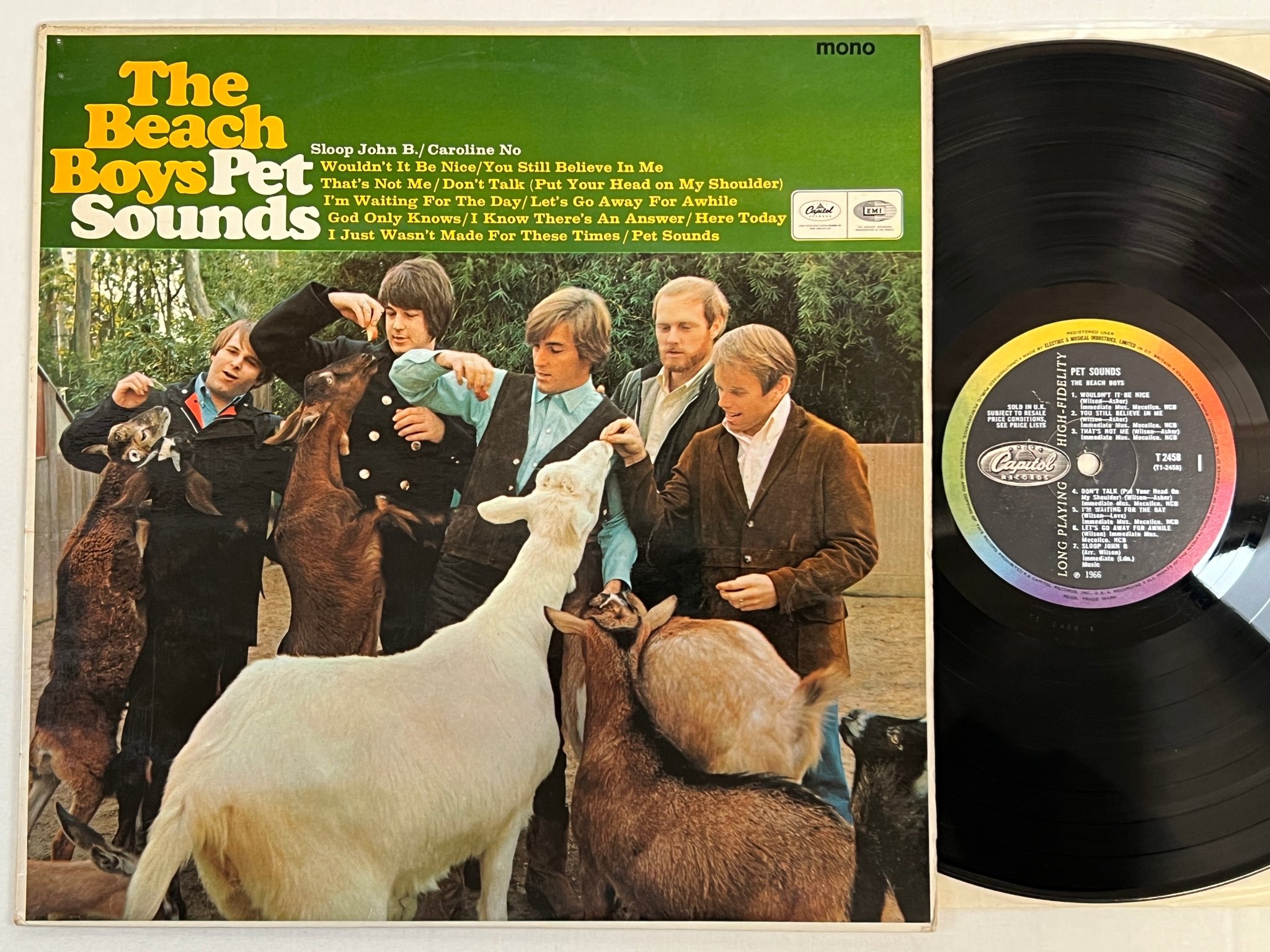 Omslagsbild för skivan THE BEACH BOYS pet sounds LP -66 UK CAPITOL T 2458 ** EPIC  ***