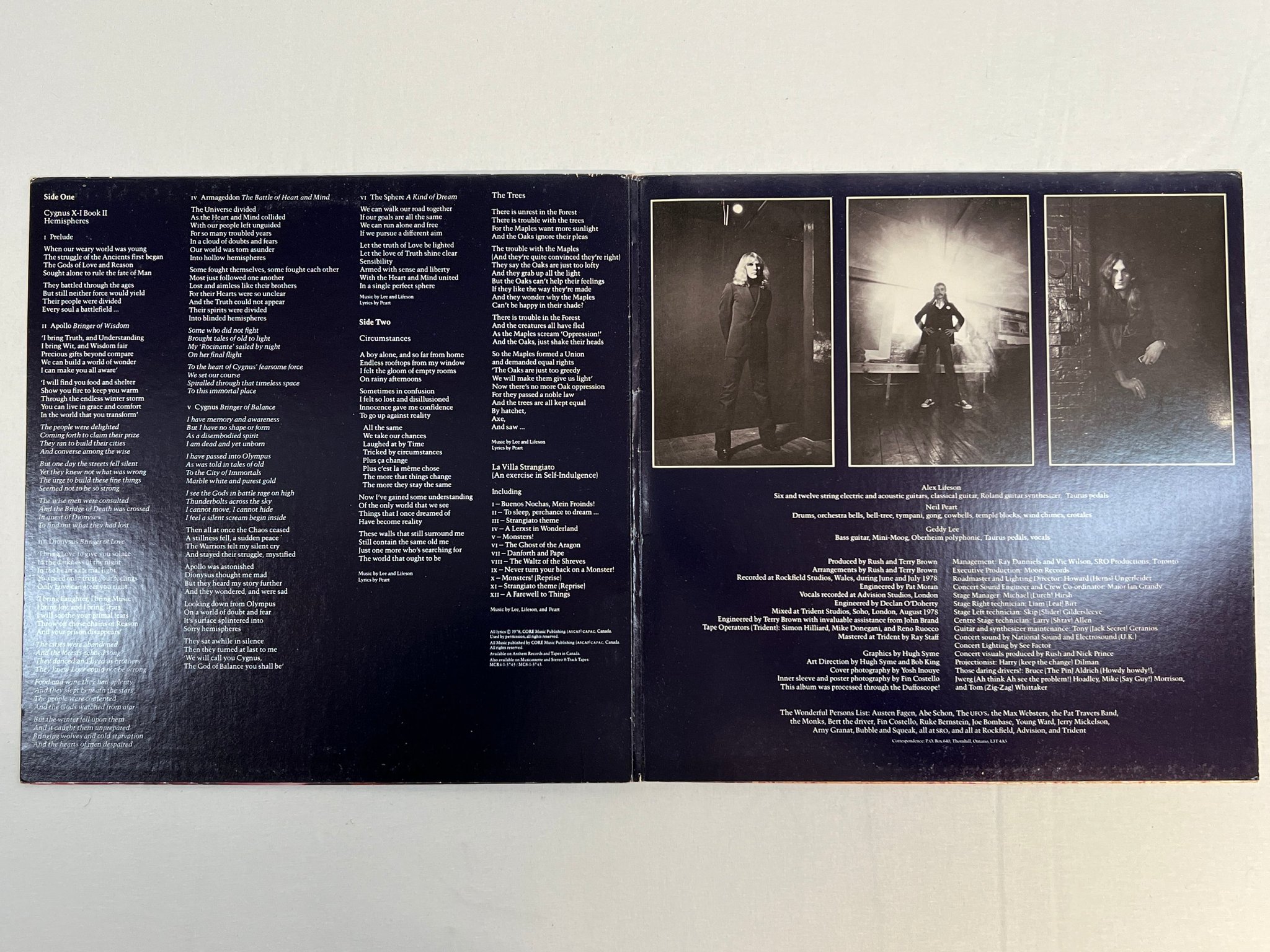 Omslagsbild för skivan RUSH hemispheres LP -78 US MERCURY SRM-1-3743