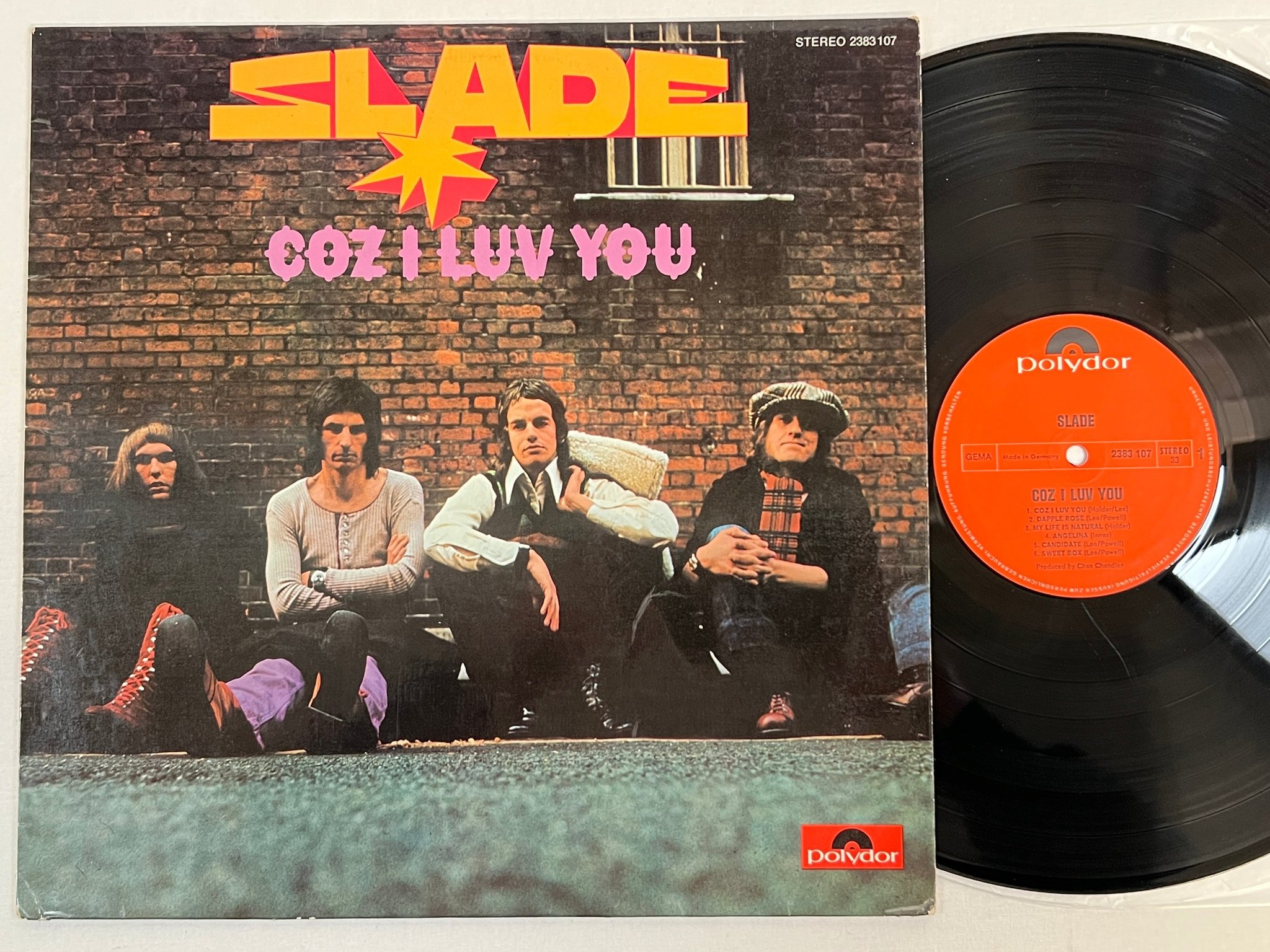 Omslagsbild för skivan SLADE coz I luv you LP Ger POLYDOR 2383 107