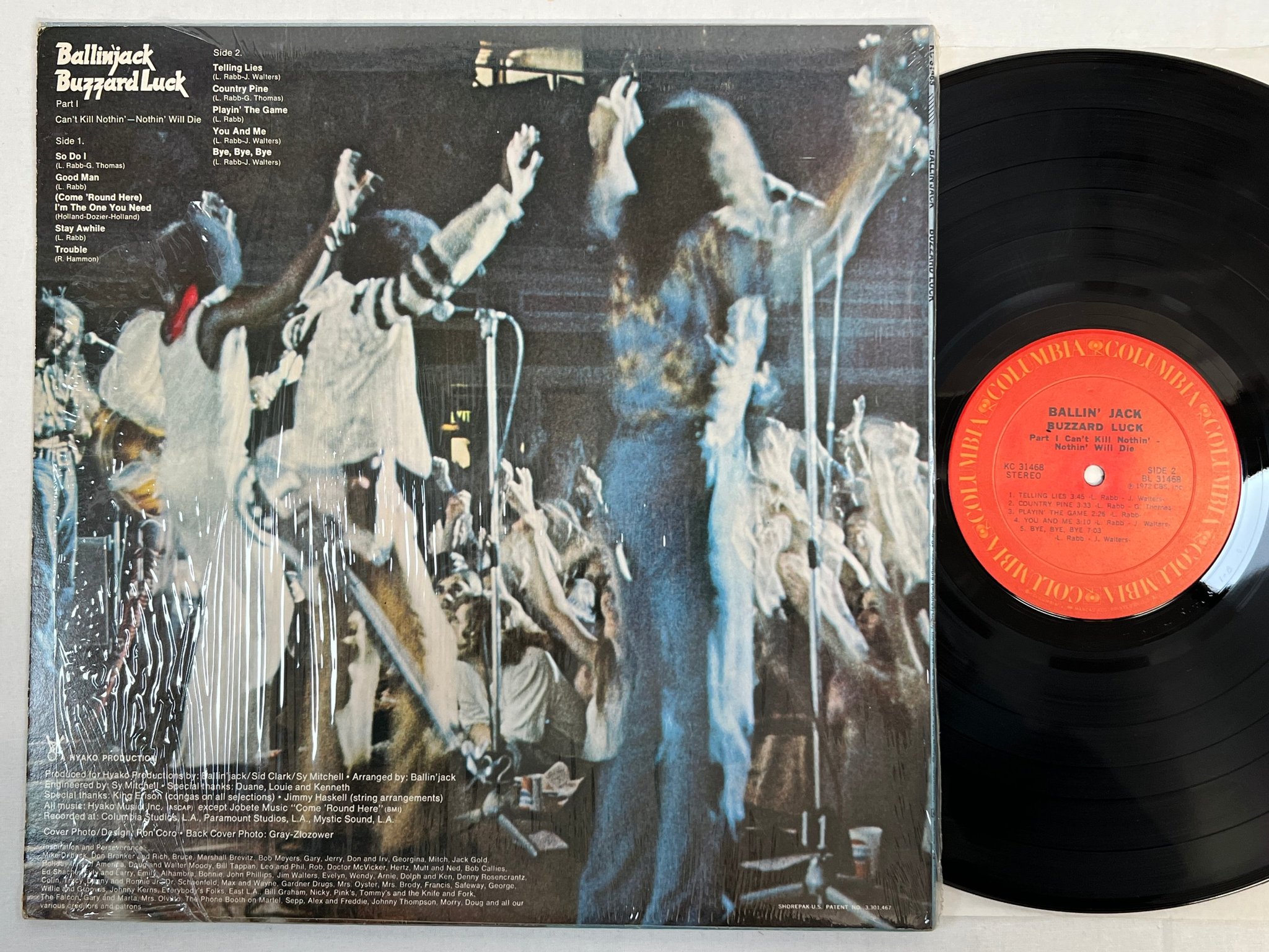 Omslagsbild för skivan BALLIN JACK buzzard luck LP -72 US COLUMBIA KC 31468