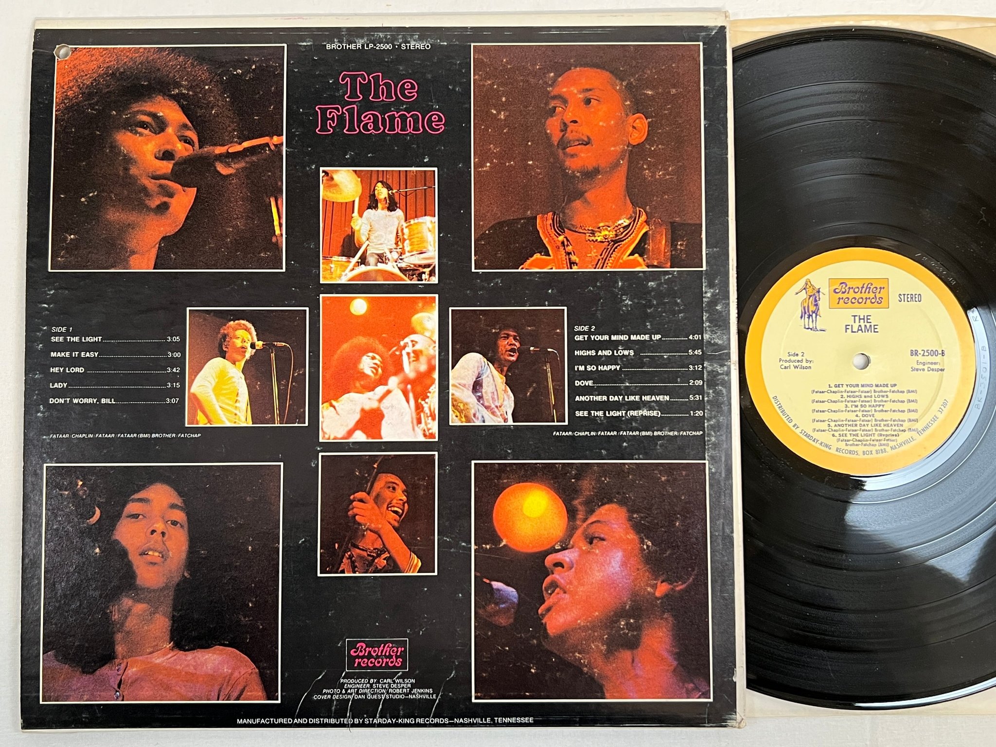 Omslagsbild för skivan THE FLAME s/t LP -70 BROTHER BR-2500 psych 