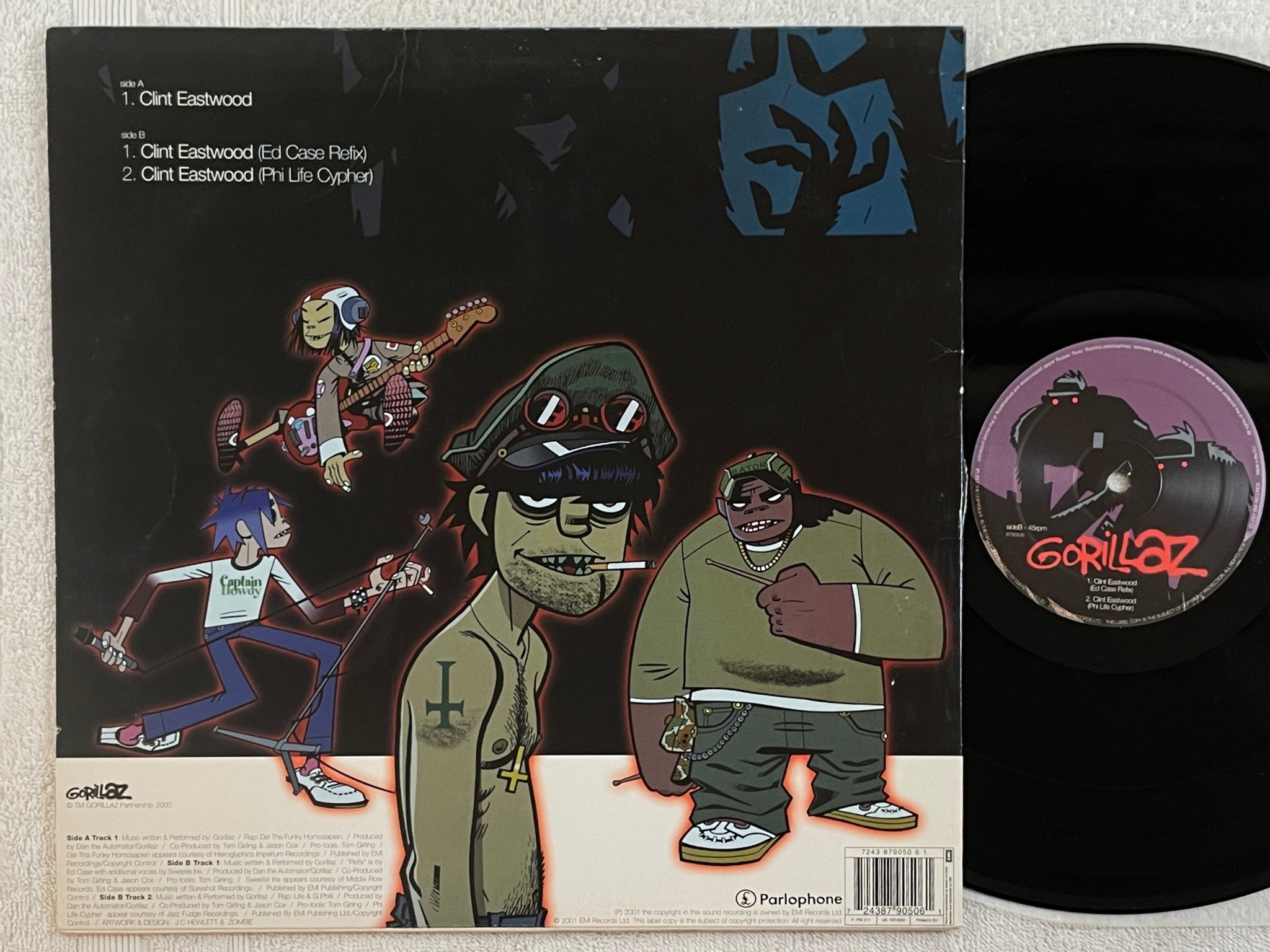 Omslagsbild för skivan GORILLAZ Clint Eastwood 12"single 2001 UK PARLOPHONE 12R 6552