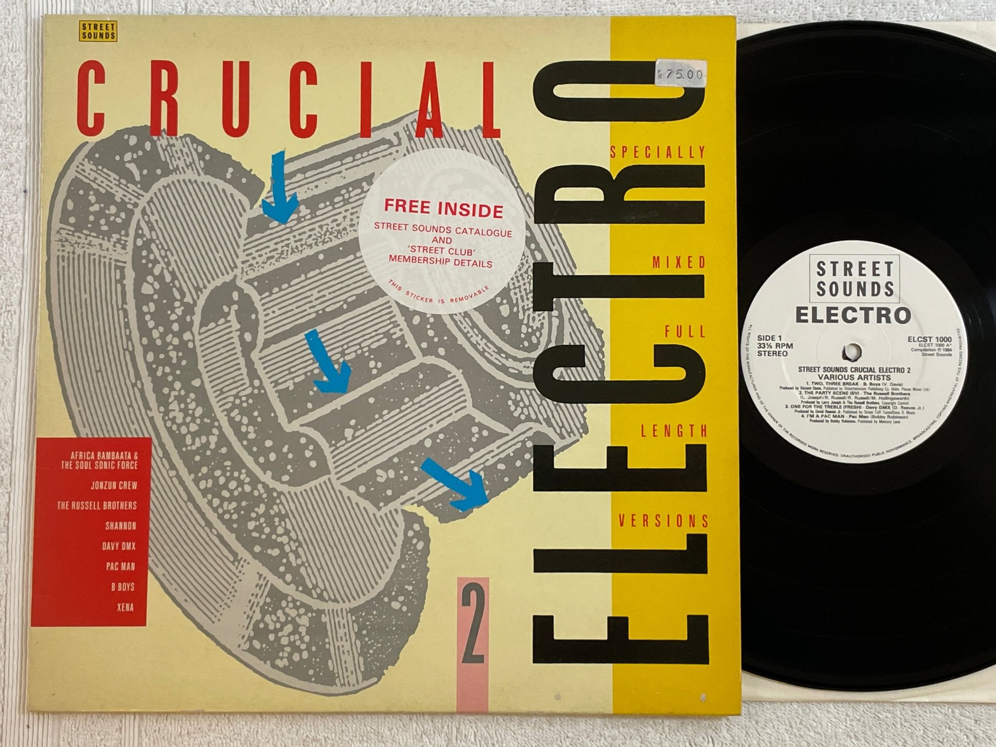 Omslagsbild för skivan V/A ELECTRO street sounds crucual electro 2 LP -84 UK ELCST 1000 HIP-HOP 