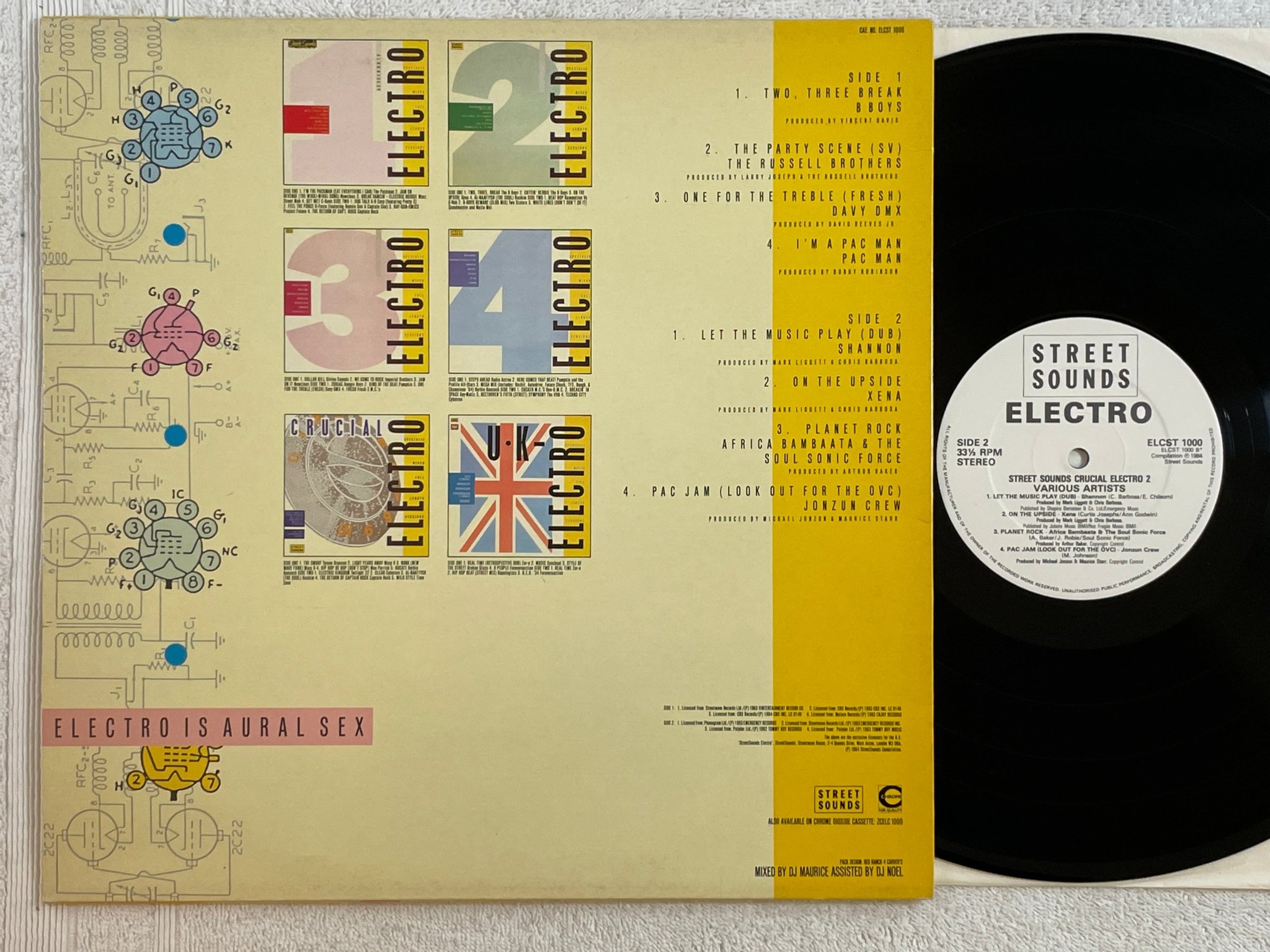 Omslagsbild för skivan V/A ELECTRO street sounds crucual electro 2 LP -84 UK ELCST 1000 HIP-HOP 