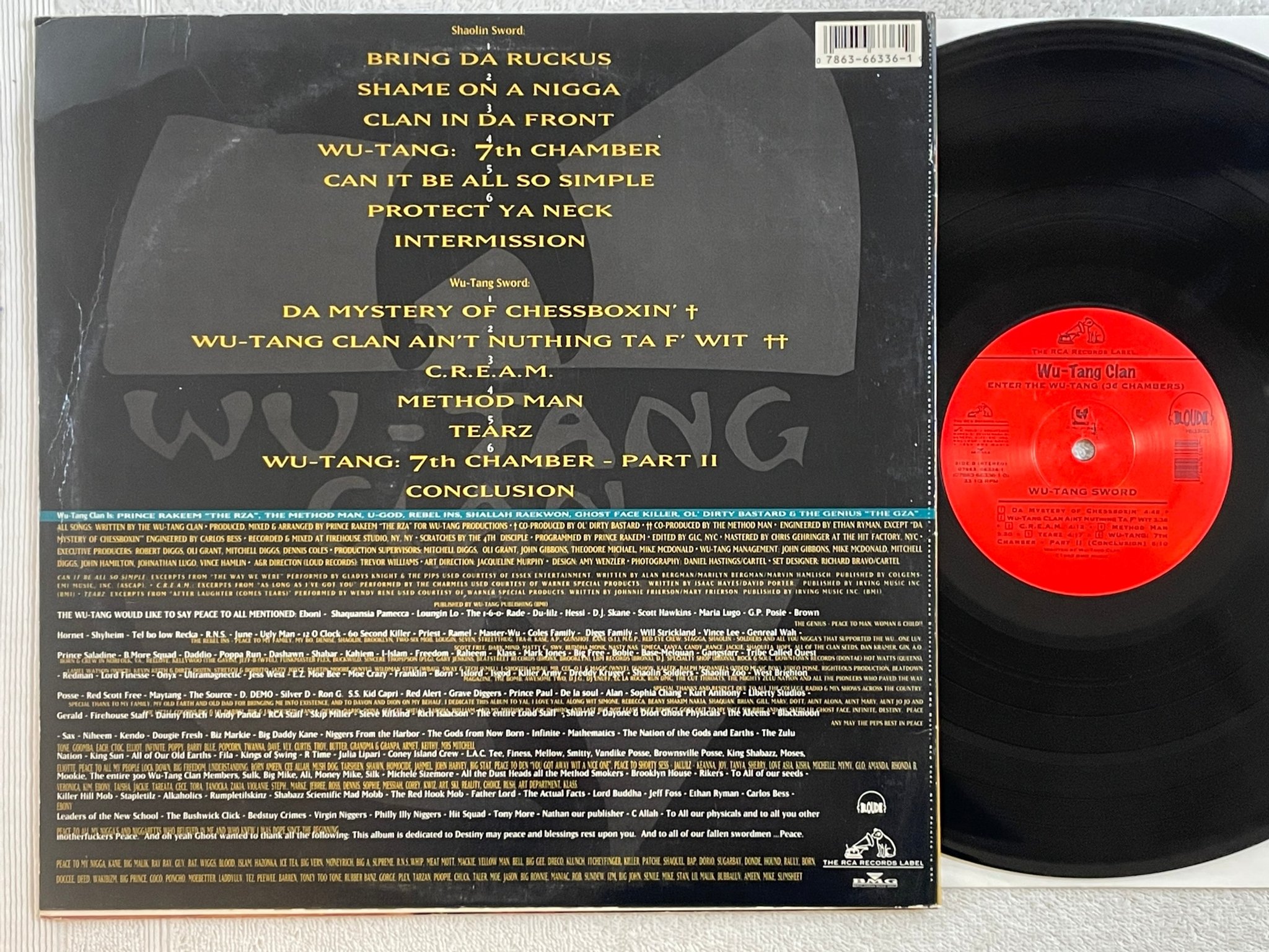Omslagsbild för skivan WU-TANG CLAN Enter The Wu-Tang (36 Chambers) LP -93 US original LOUD ** RARE **
