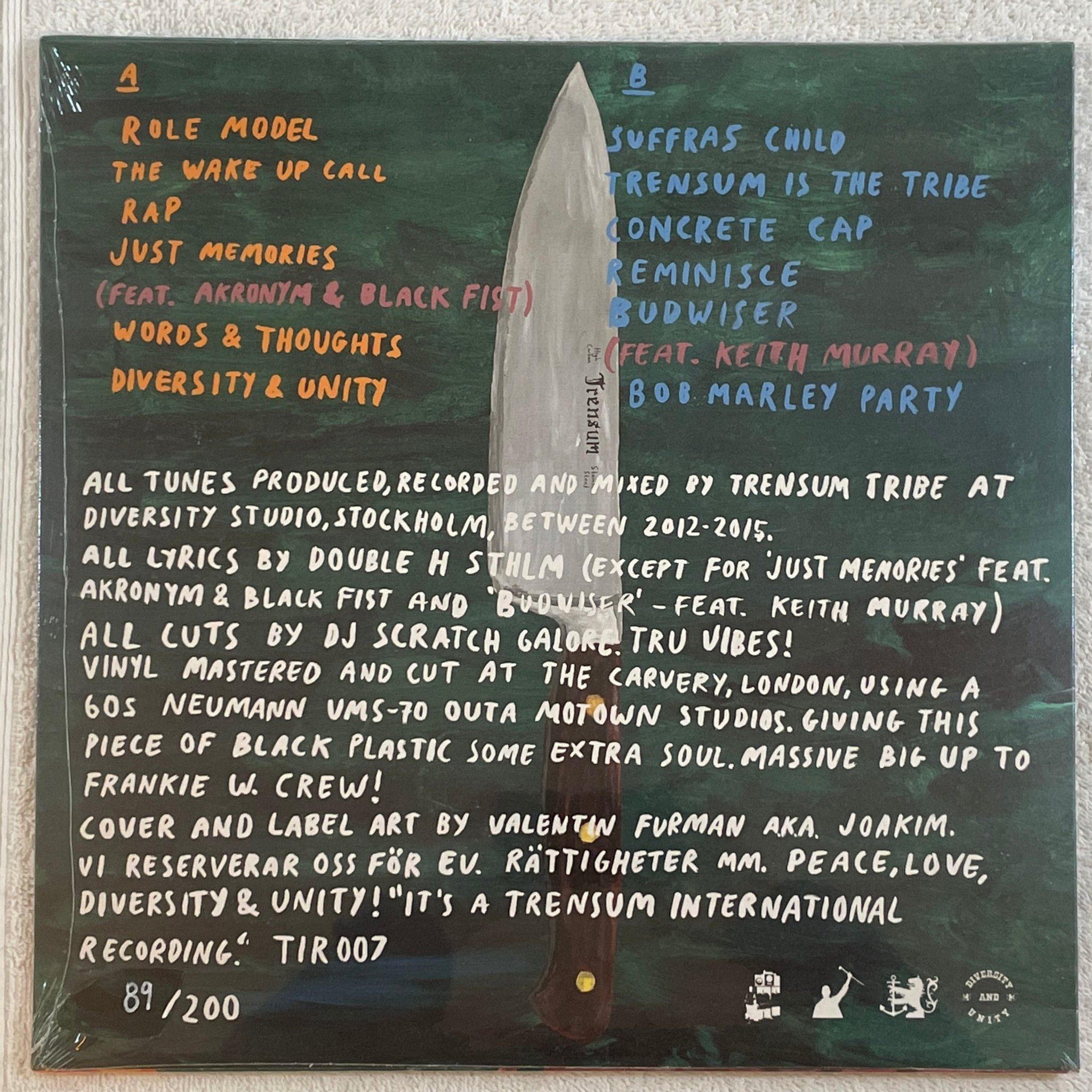 Omslagsbild för skivan TRENSUM TRIBE Meets Double H STHLM LP + 7"SINGLE swedish rap TIR 007 Sealed