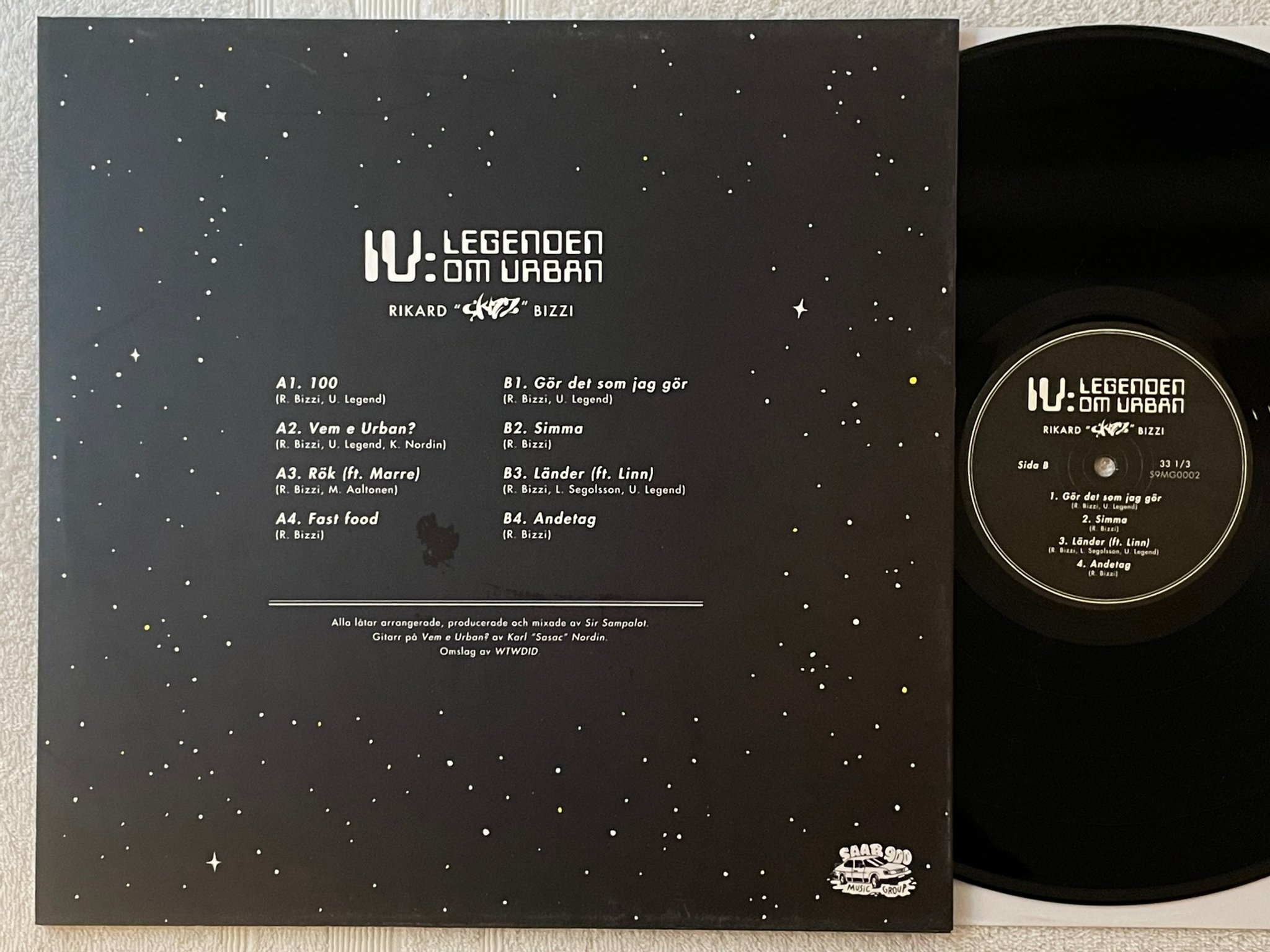 Omslagsbild för skivan RIKARD "SKIZZ" BIZZI  IV: Legenden Om Urban LP -15 SAAB 900 MUSIC GROUP S9MG002