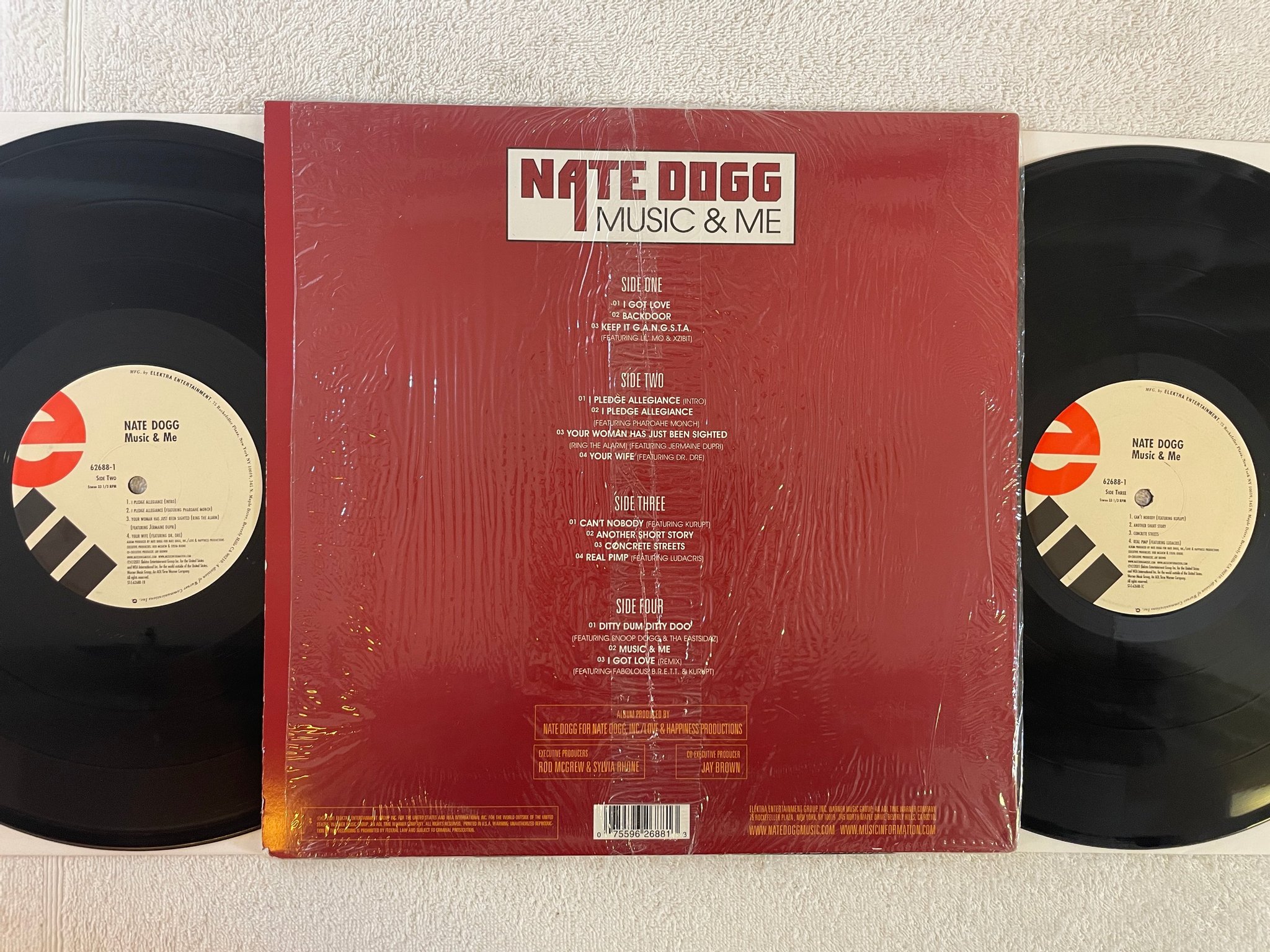 Omslagsbild för skivan NATE DOGG music and me LP 2001 US ELEKTRA 62688-1 ** VERY RARE **