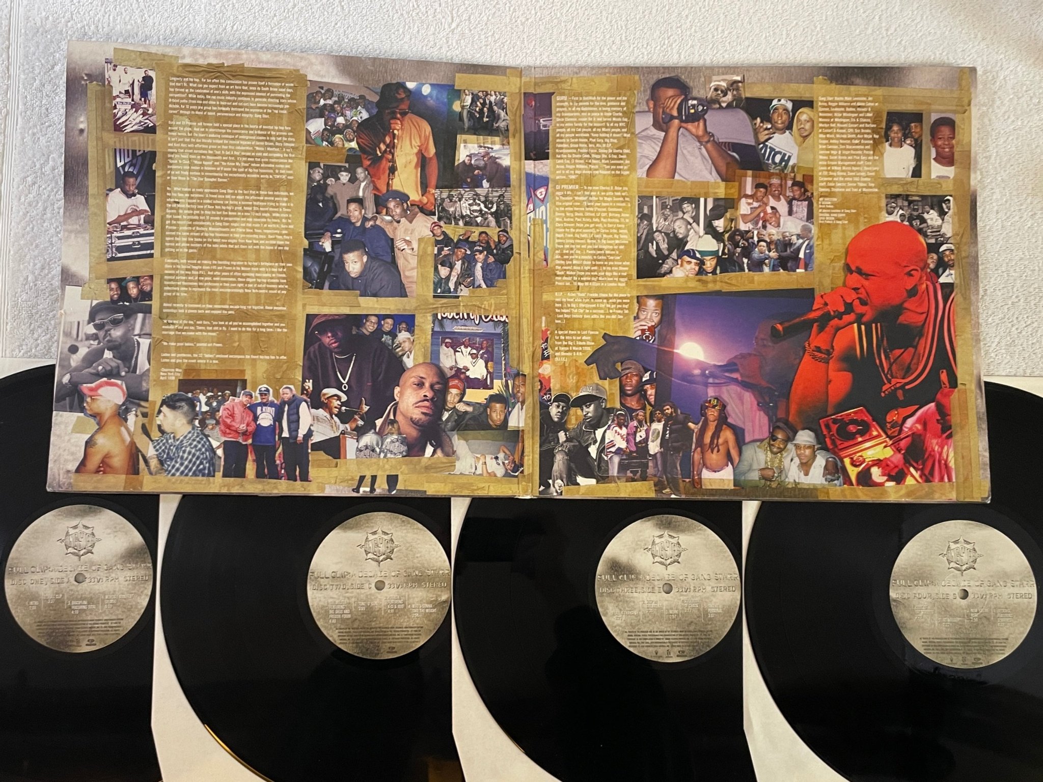 Omslagsbild för skivan GANG STARR Full Clip: A Decade Of Gang Starr 4xLP -99 EU COOL TEMPO 724352118915