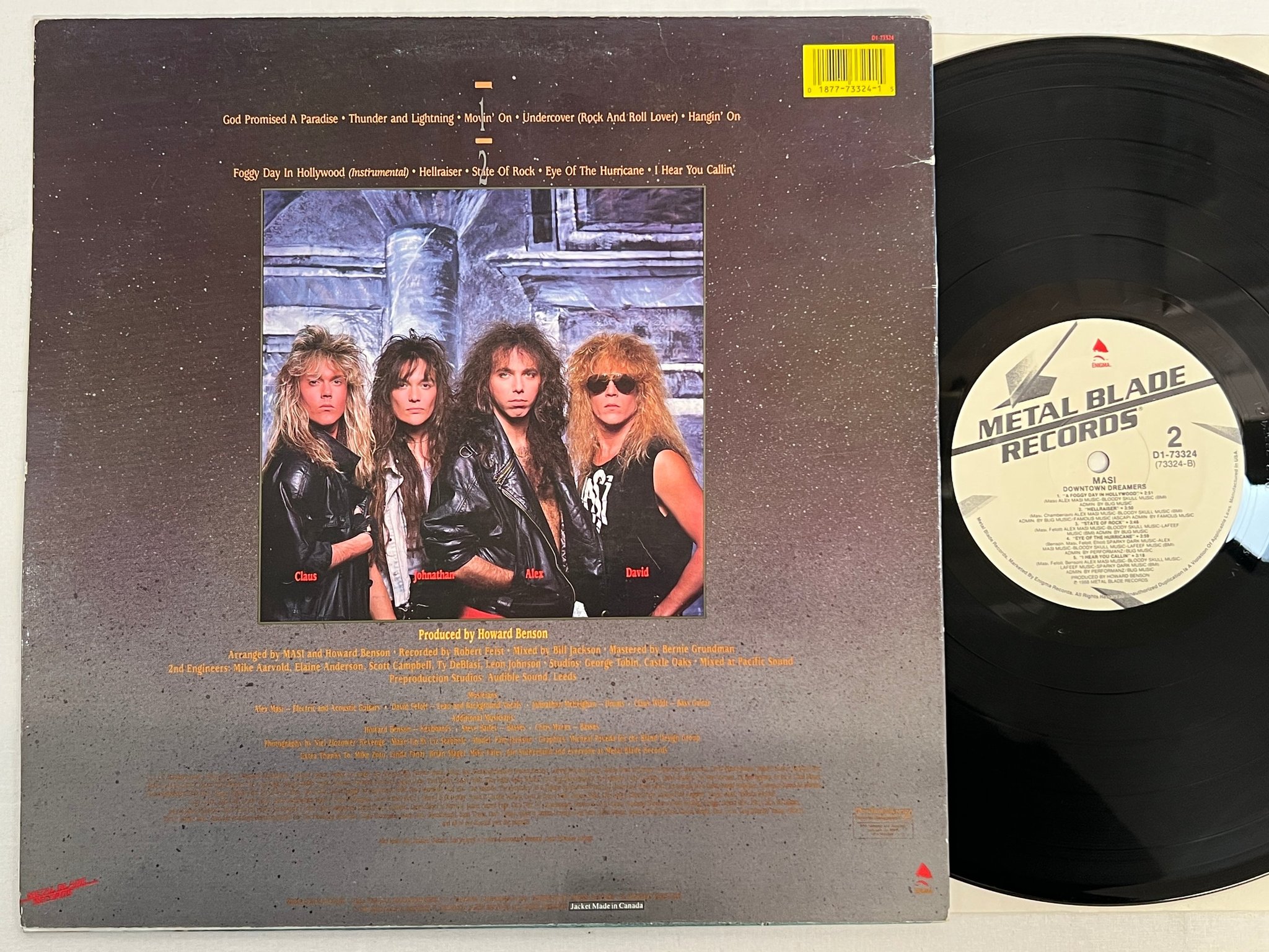 Omslagsbild för skivan MASI downtown dreamers LP -88 US METAL BLADE D1-73324 