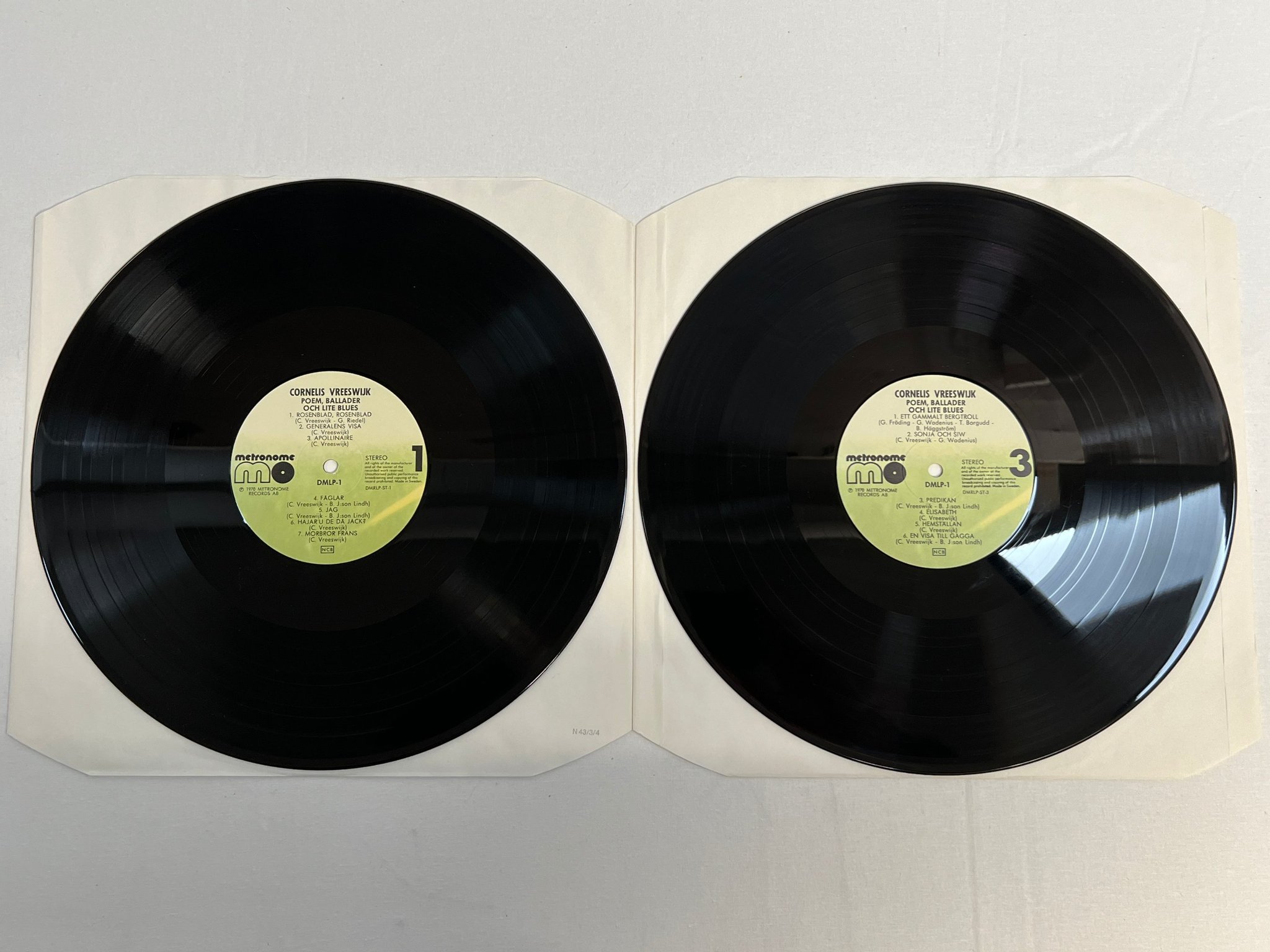 Omslagsbild för skivan CORNELIS VREESWIJK poem ballader och lite blues 2xLP Swe METRONOME DMLP-1