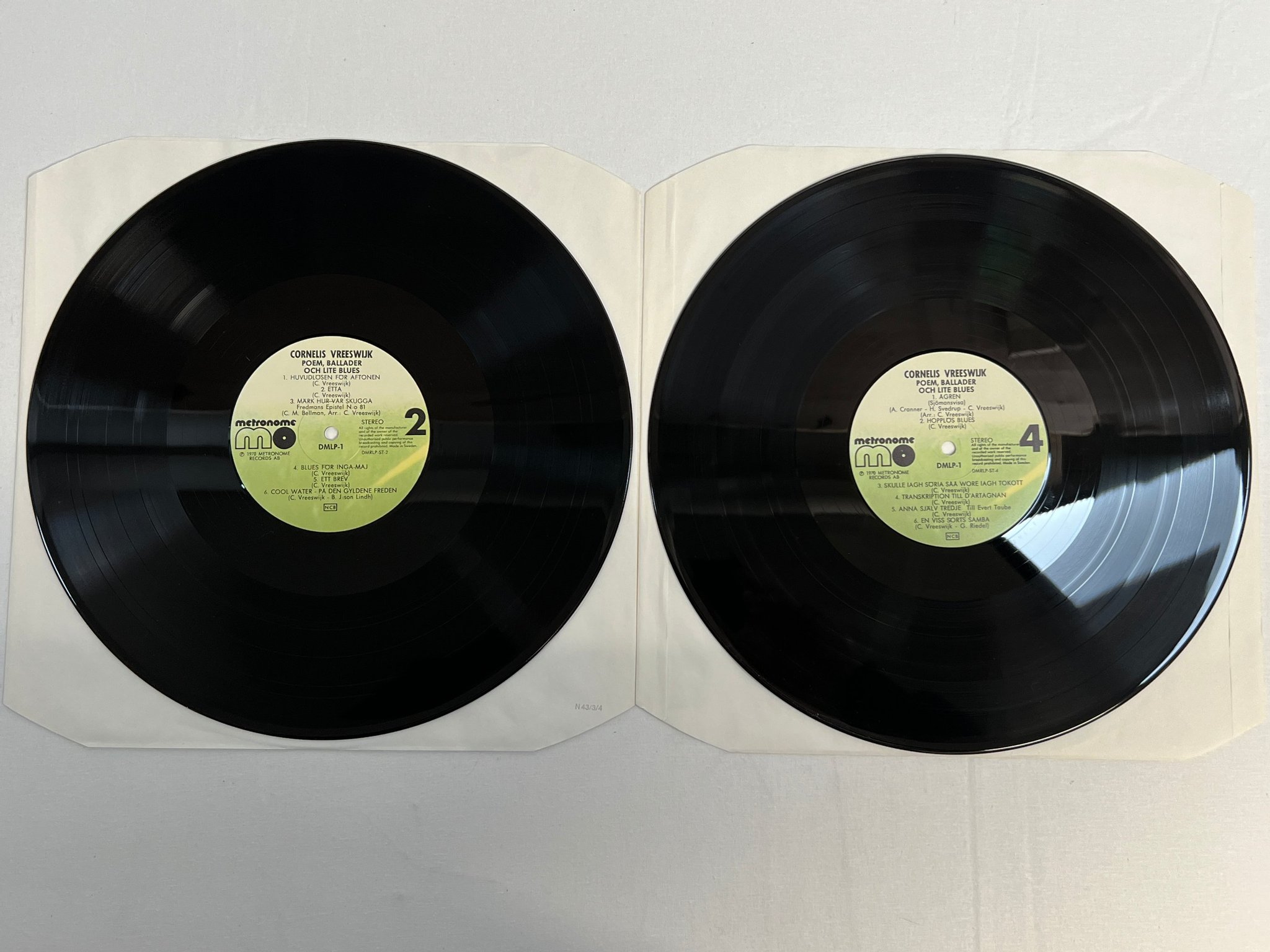 Omslagsbild för skivan CORNELIS VREESWIJK poem ballader och lite blues 2xLP Swe METRONOME DMLP-1