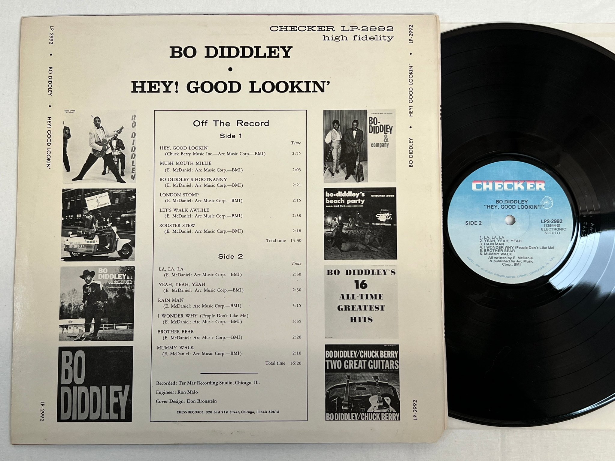 Omslagsbild för skivan BO DIDDLEY hey good lookin LP re US CHECKER LPS 2992