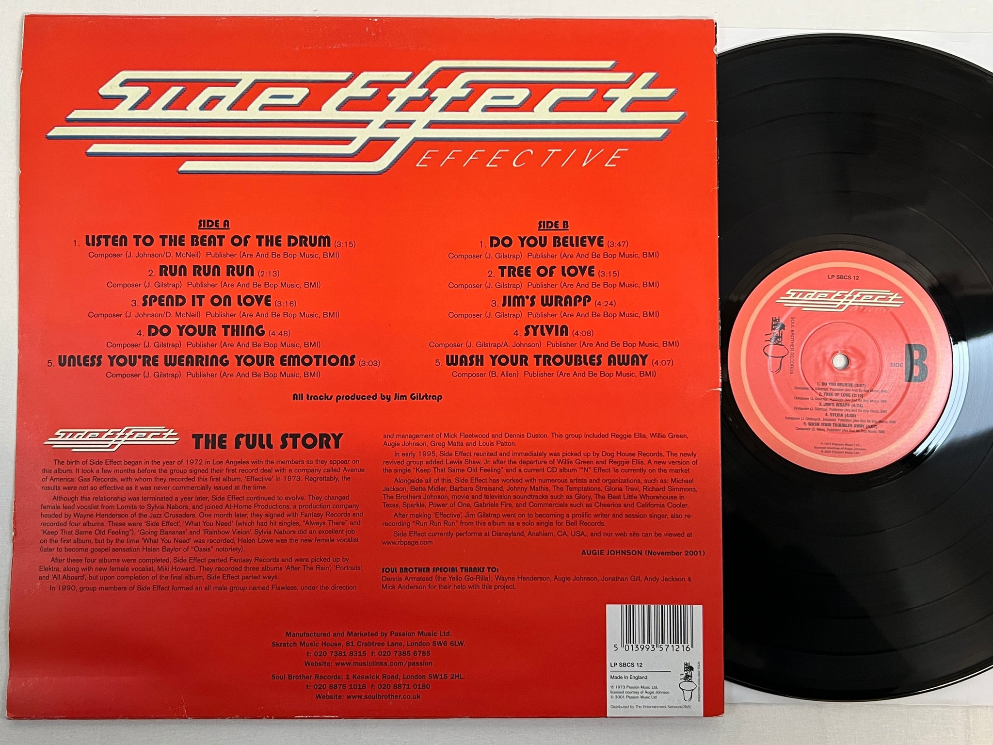 Omslagsbild för skivan SIDE EFFECT -73/2000 re UK SOUL BROTHERS SBCS 12