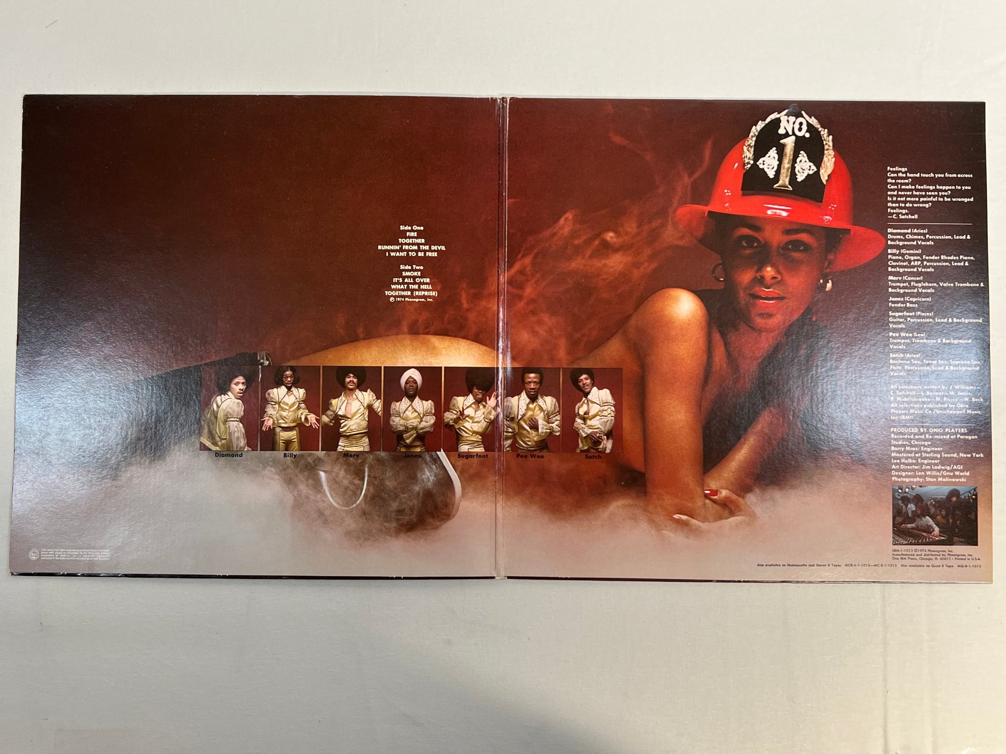 Omslagsbild för skivan OHIO PLAYERS fire LP -74 US MERCURY SRM-1-1013