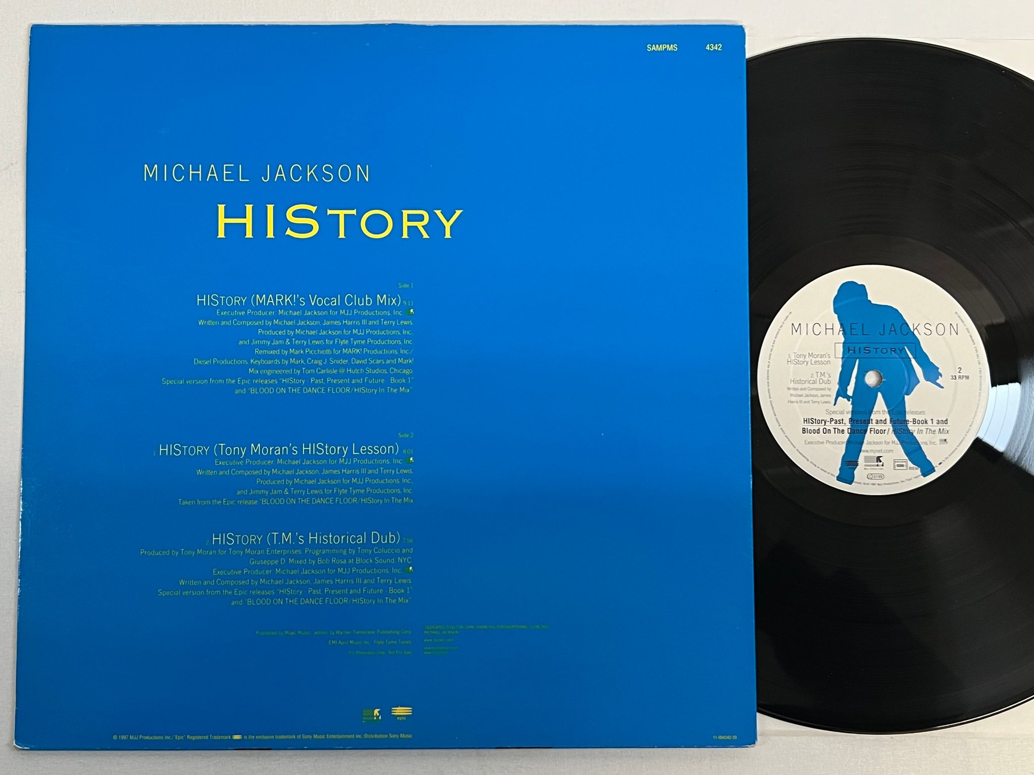 Omslagsbild för skivan MICHAEL JACKSON history 12"single -97 EPIC promo SAMPMS 4342 ** RARE **